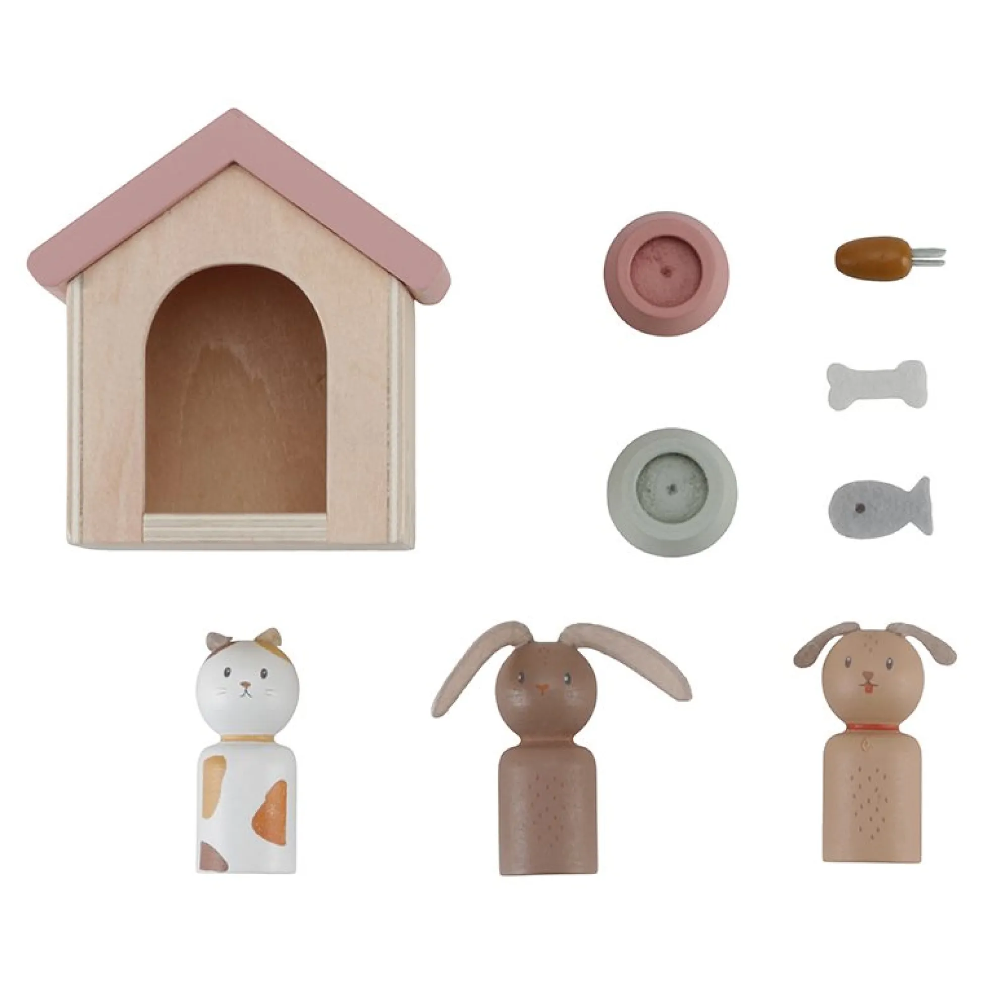 Aanvulset poppenhuis huisdieren