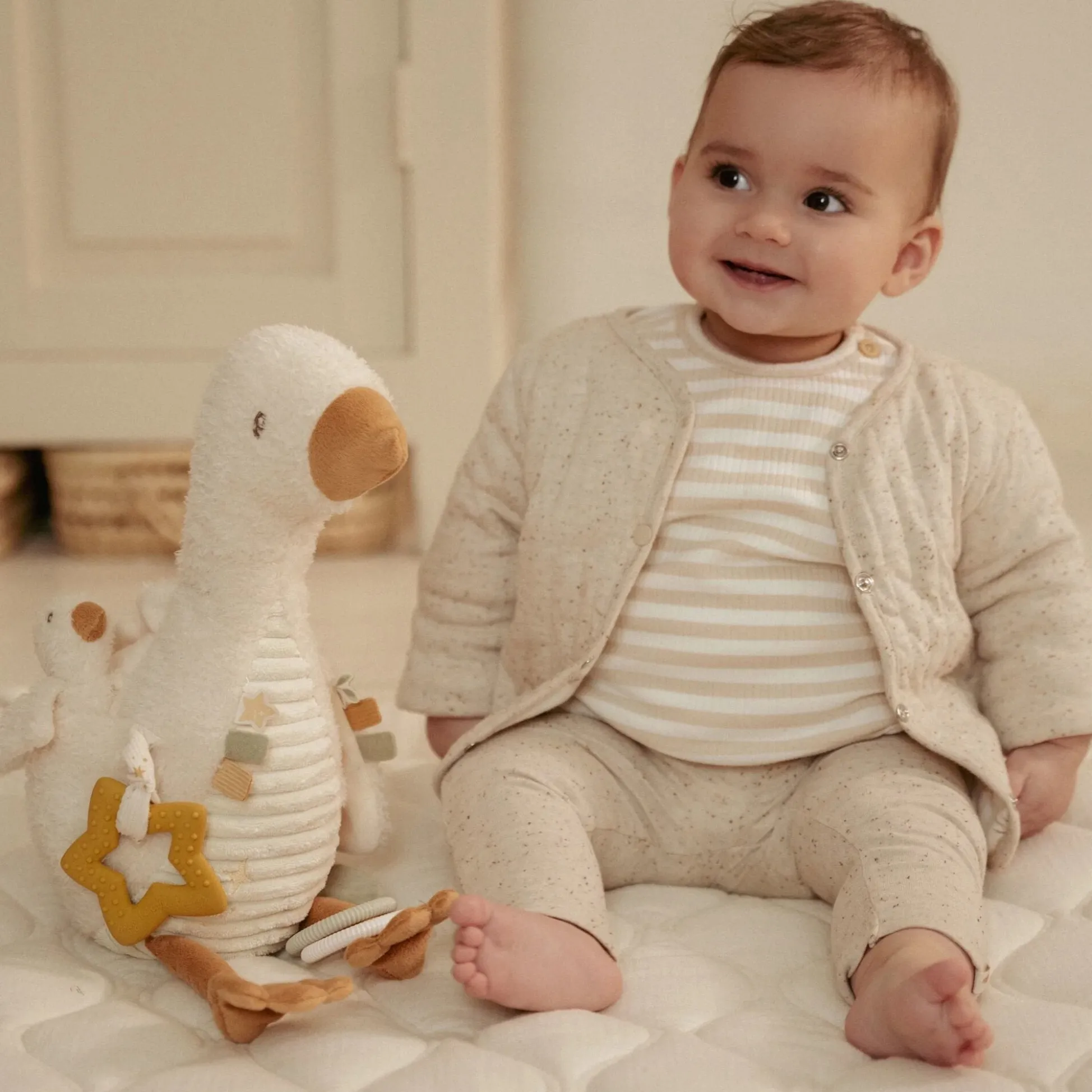 Activiteitenknuffel Gans - Wit - Little Goose