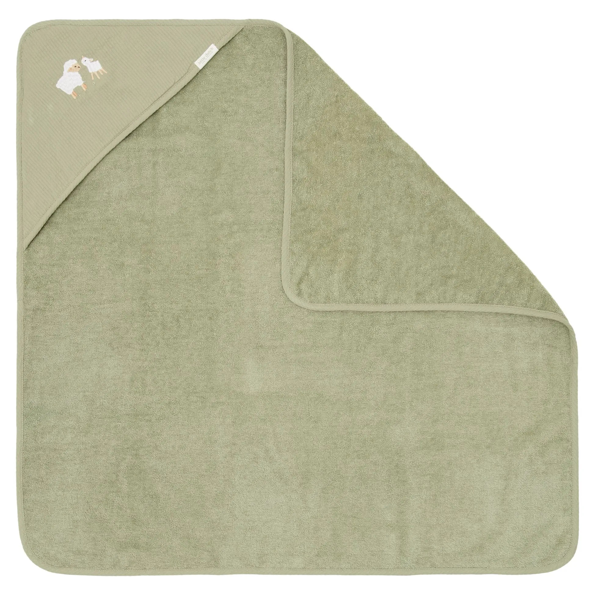 Badcape - Geborduurd - Groen - 75 x 75