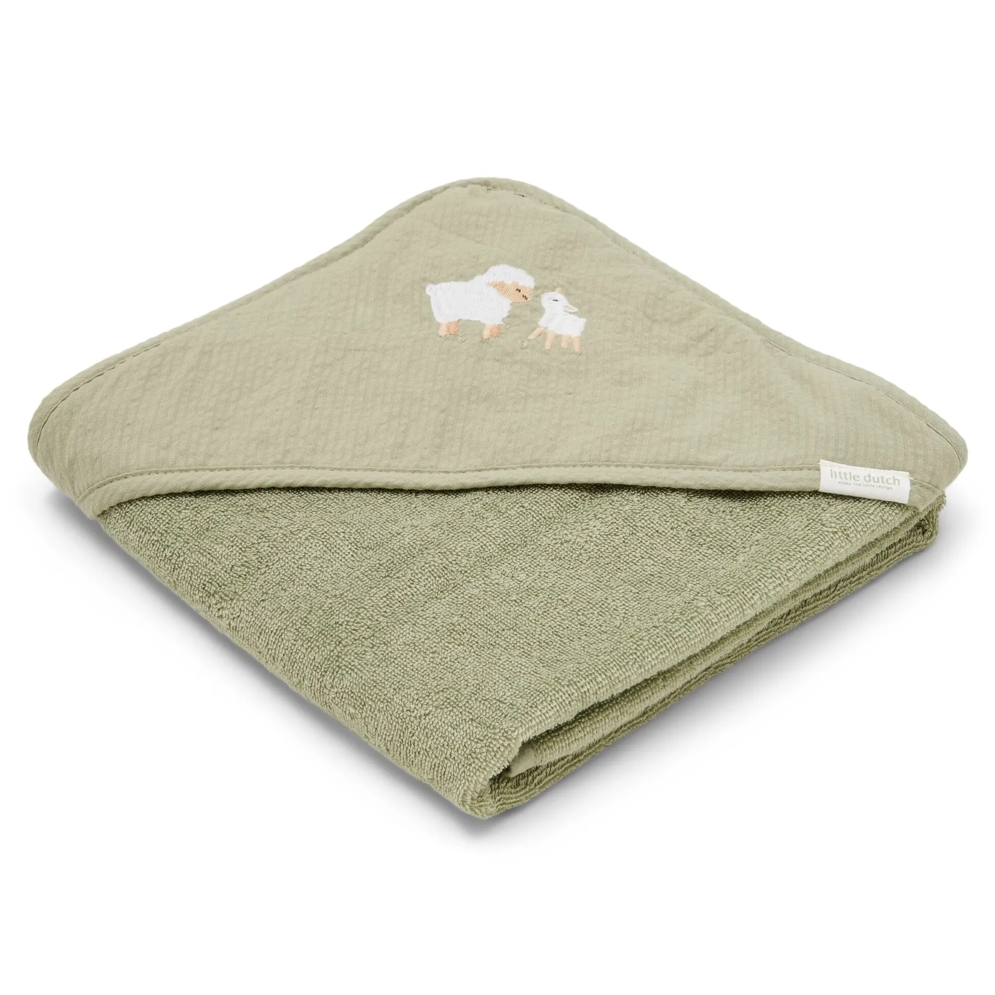 Badcape - Geborduurd - Groen - 100 x 100