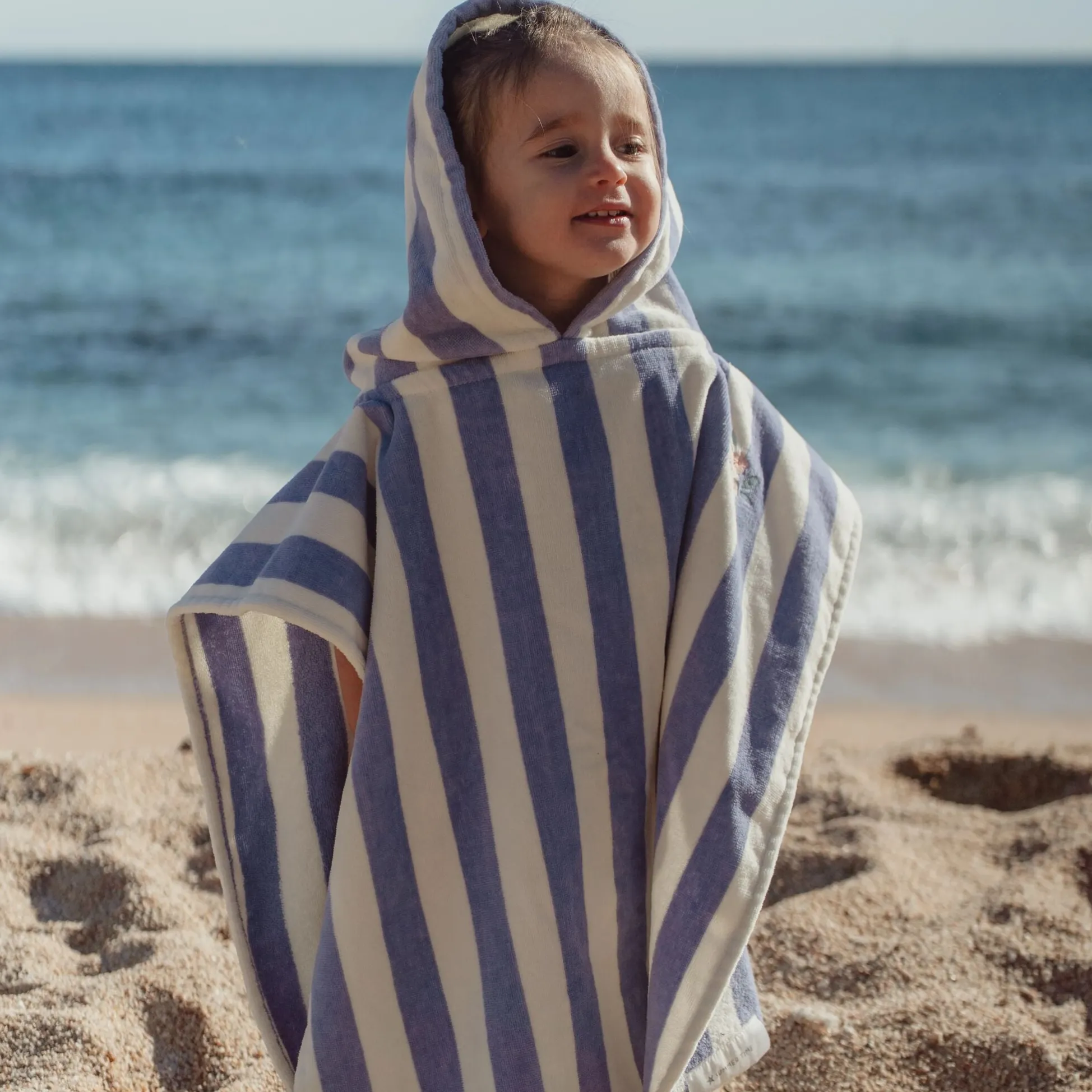 Badponcho - Paars - Dreamy Stripes