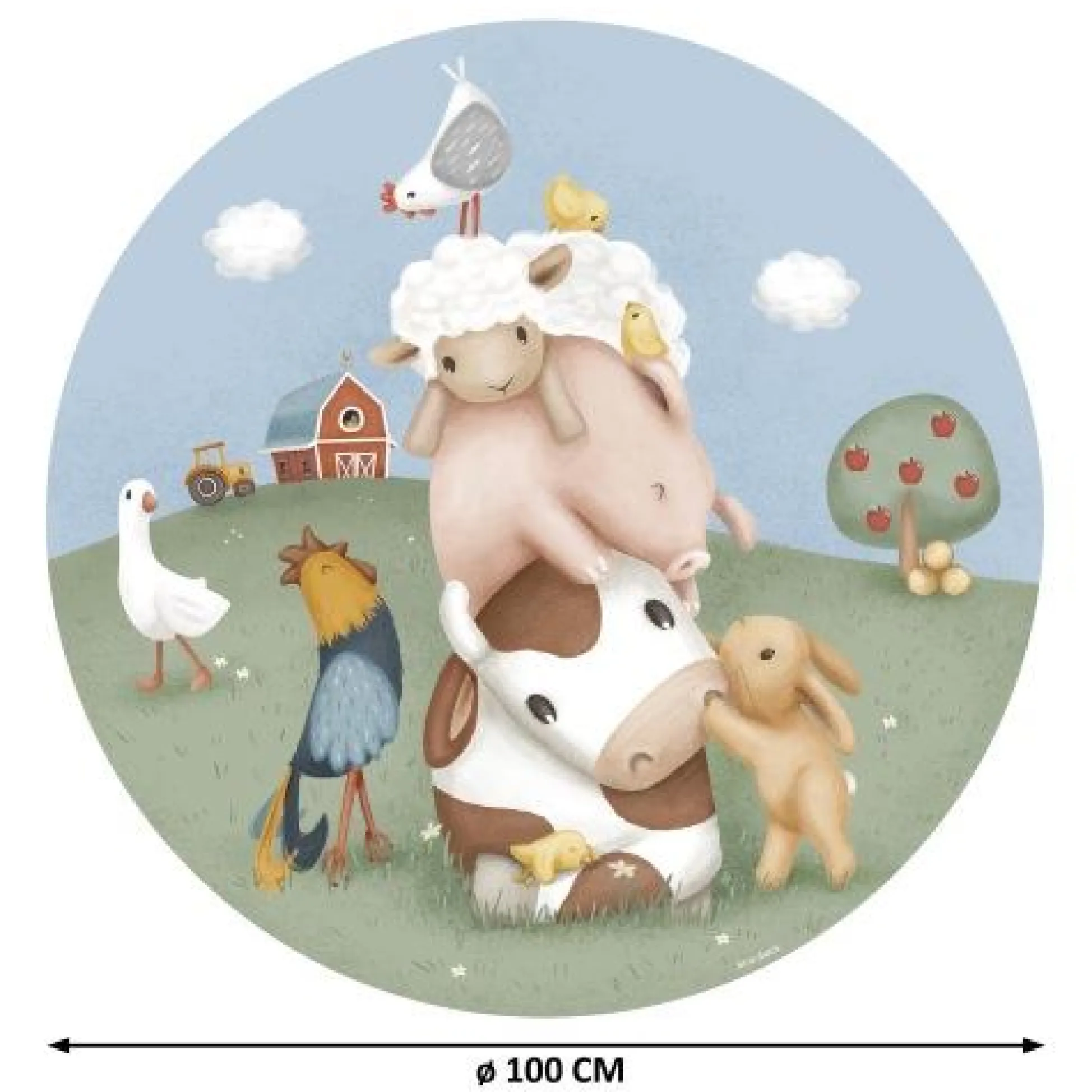 Behangcirkel - Meerkleurig - Little Farm