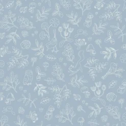 Behangstaal vliesbehang – Blauw – Forest Friends – Forest Wonder