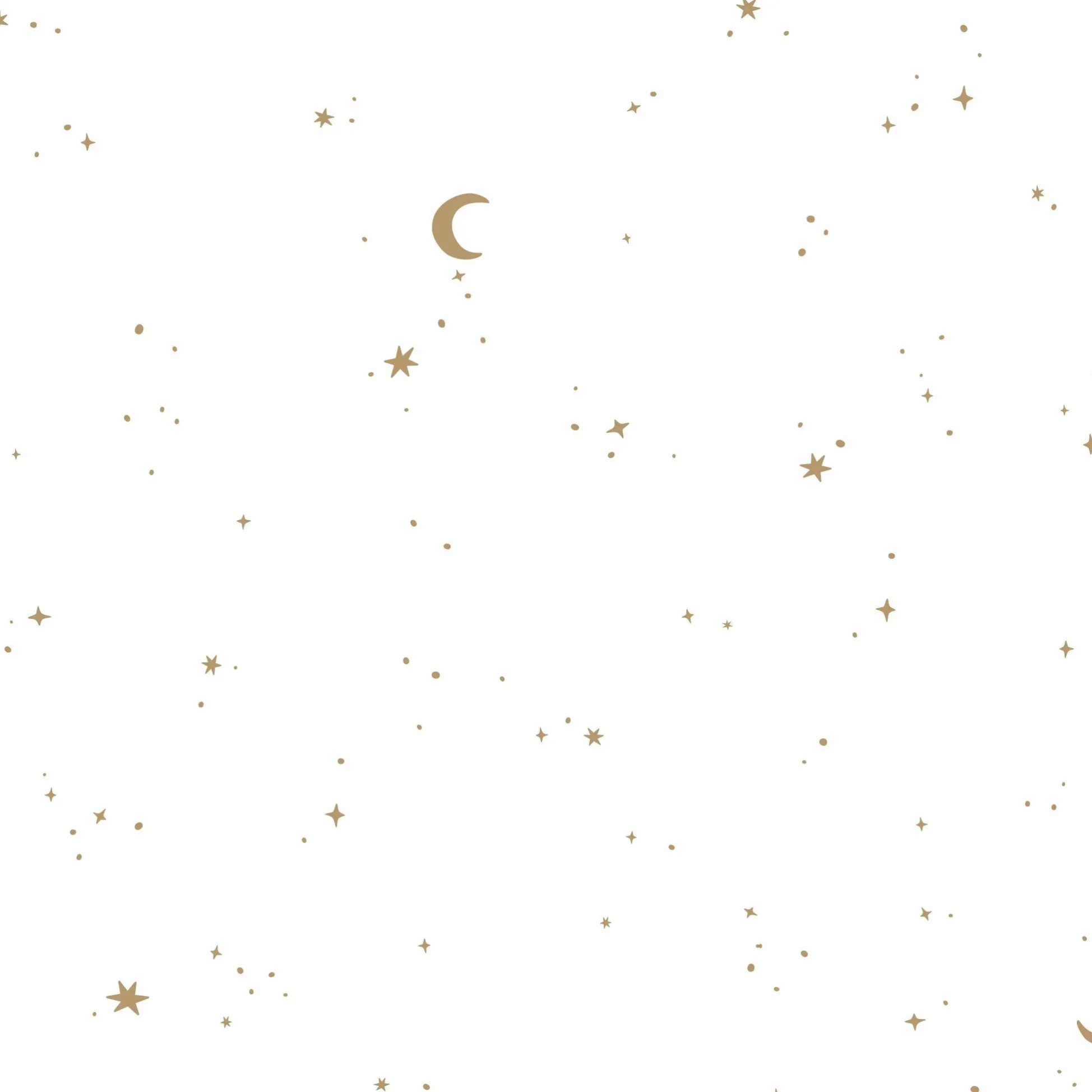 Behangstaal vliesbehang – Wit – Newborn Naturals – Moon & Stars