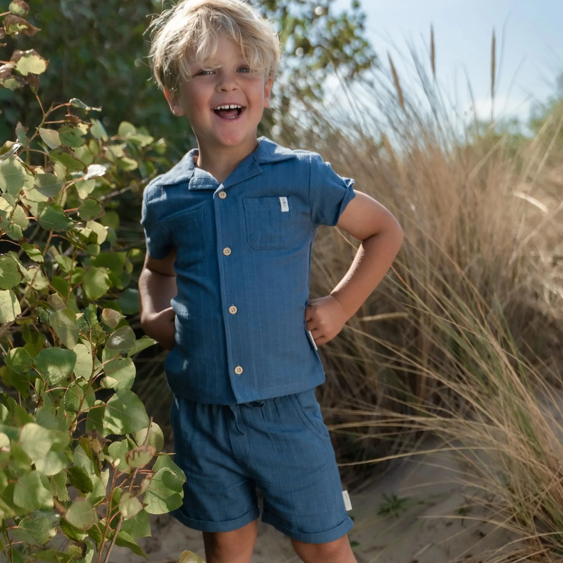 Blouse - Korte mouw - Blauw