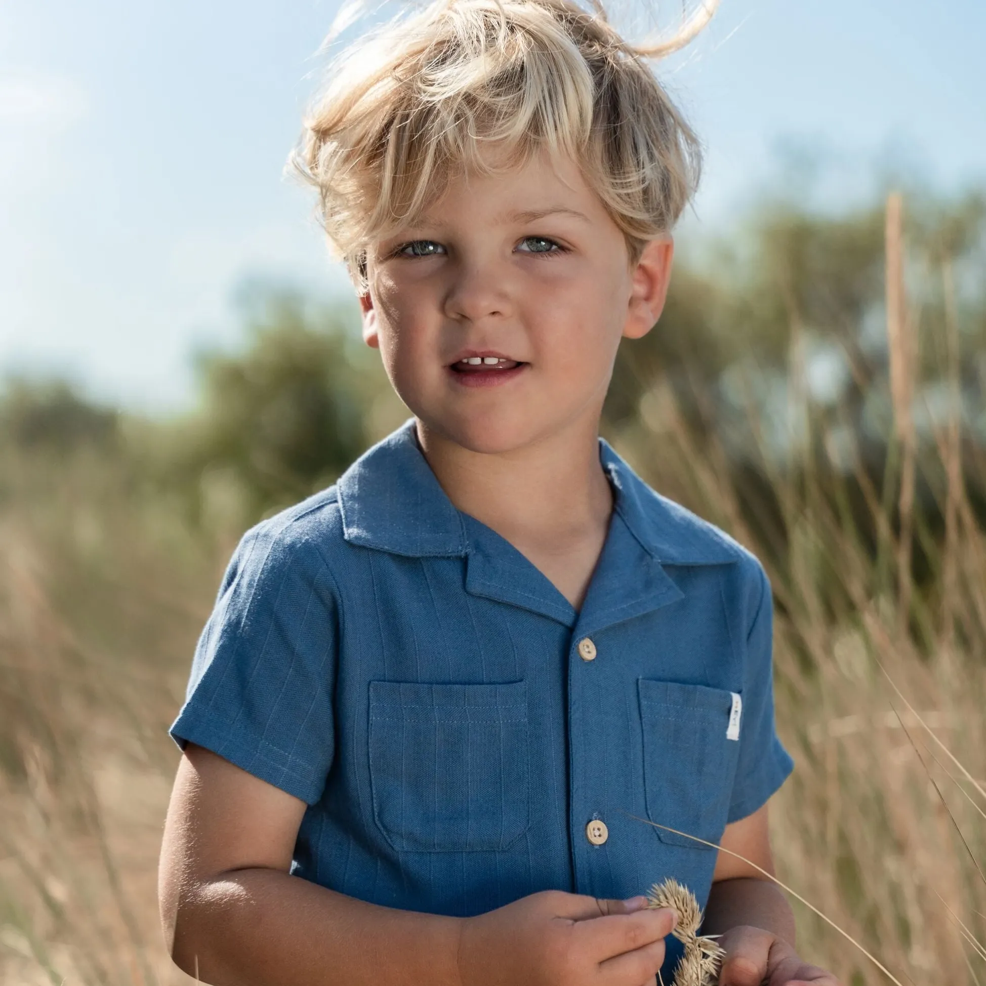 Blouse - Korte mouw - Blauw