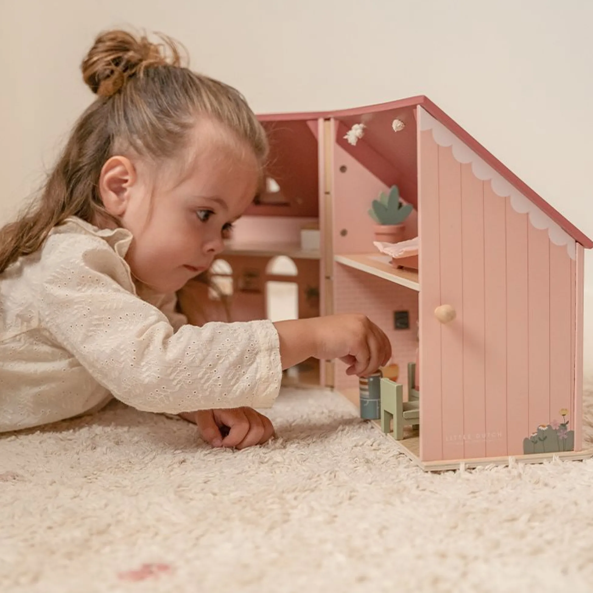 Draagbaar poppenhuis hout