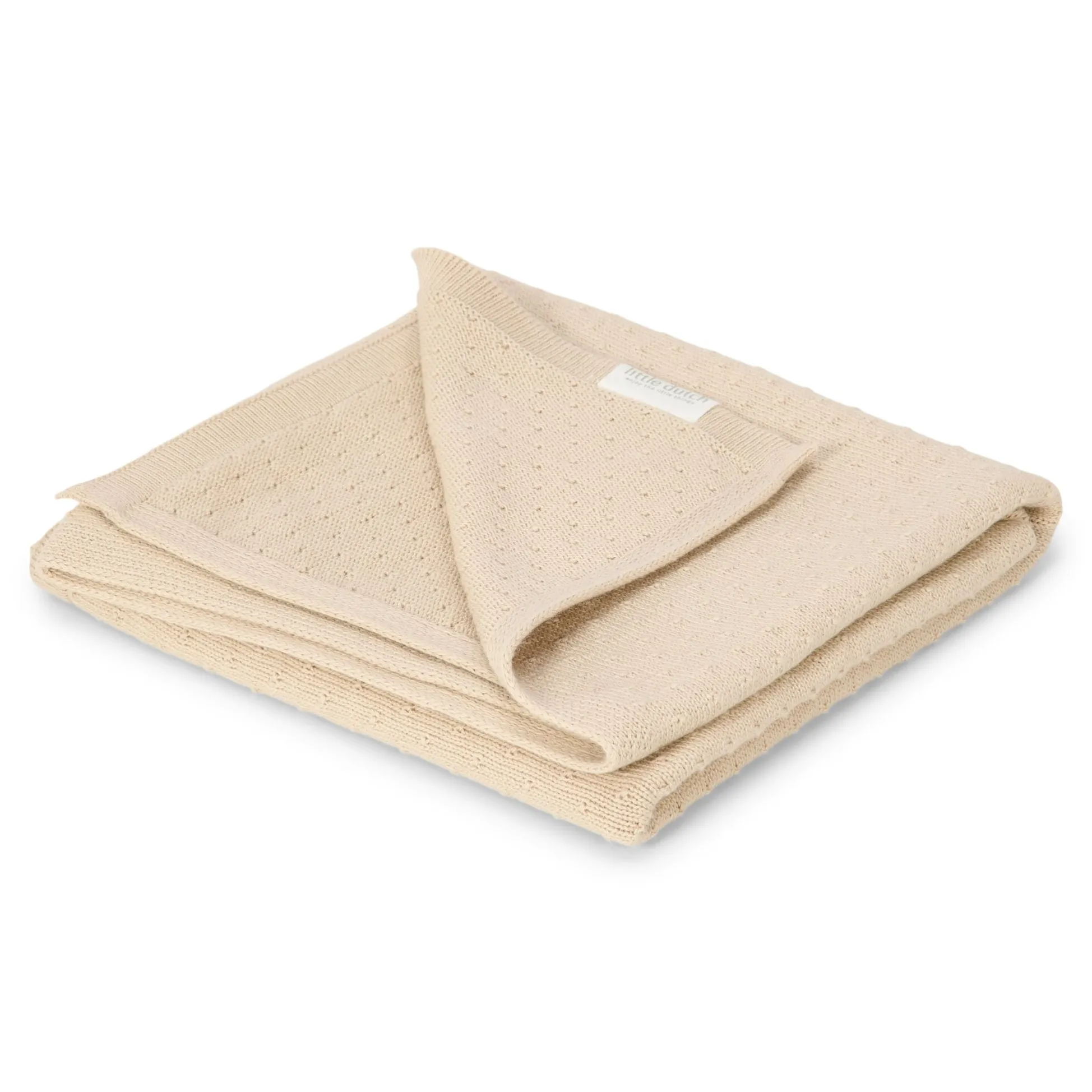 Gebreid ledikantdeken – Beige – Essentials