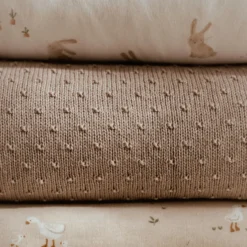 Gebreid ledikantdeken - Fleece - Beige - Essentials