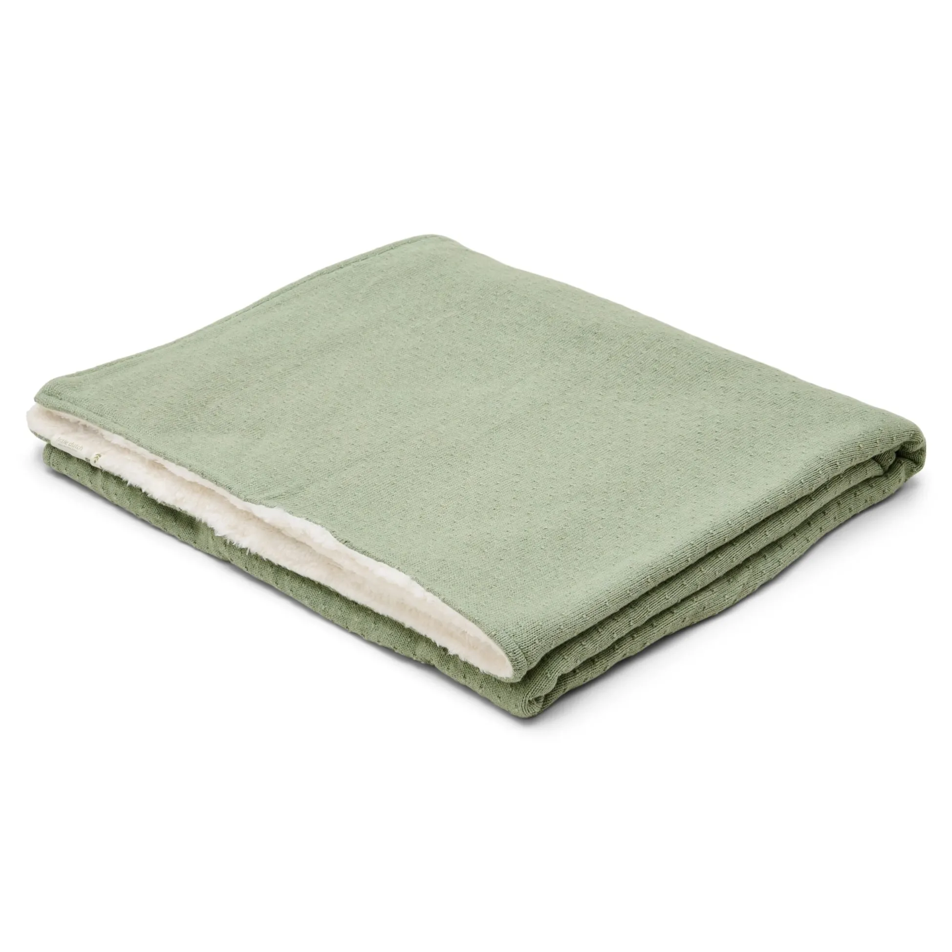 Gebreid ledikantdeken - Fleece – Groen – Essentials