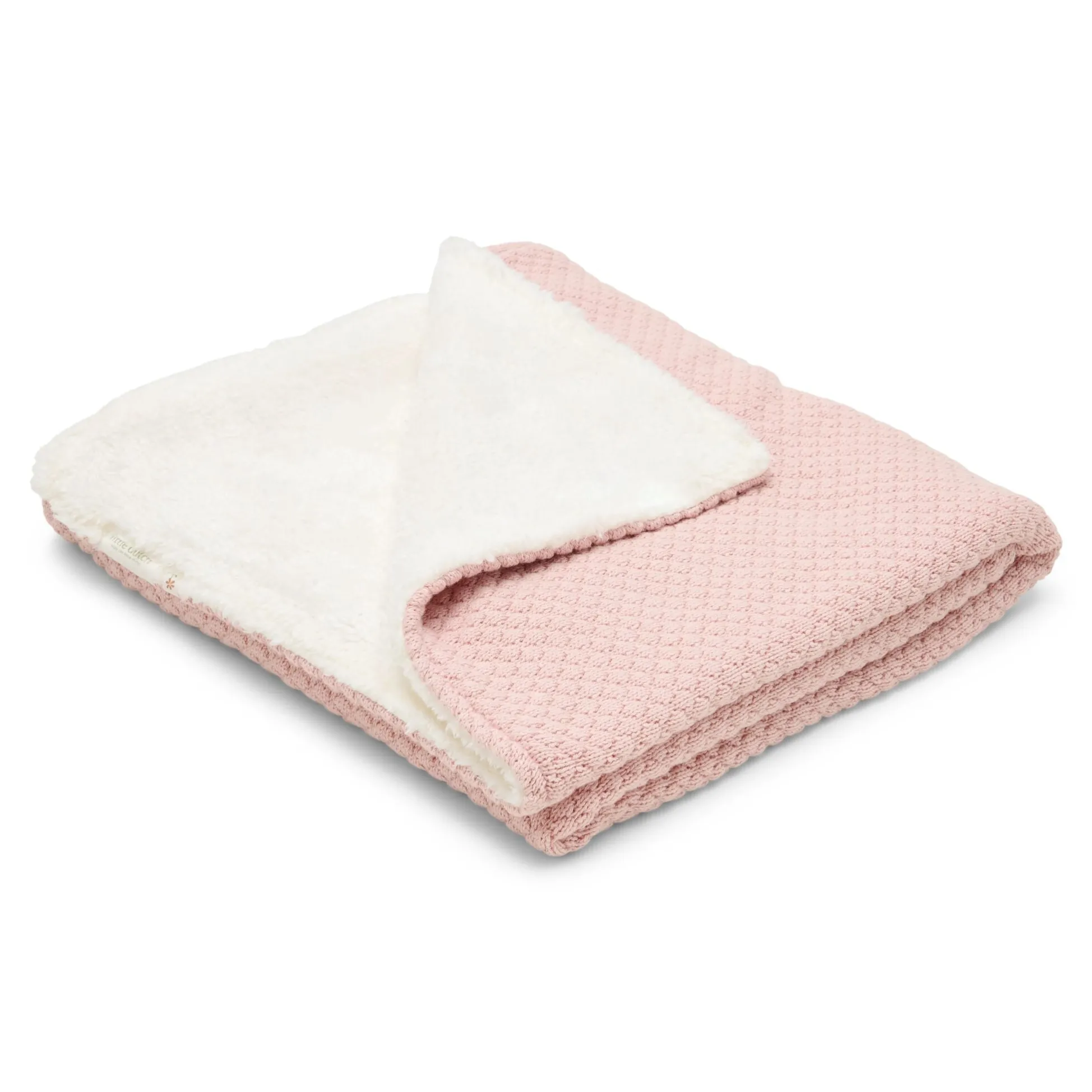 Gebreid wiegdeken - Fleece - Roze - Essentials