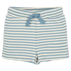 Gestreepte korte broek - Blauw