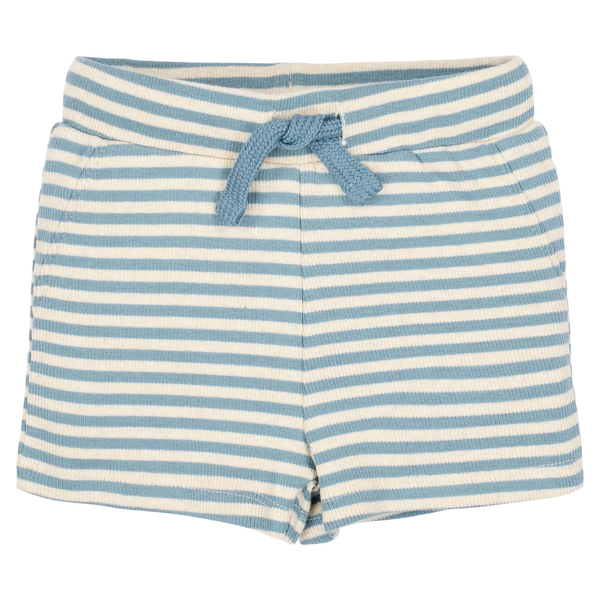 Gestreepte korte broek - Blauw