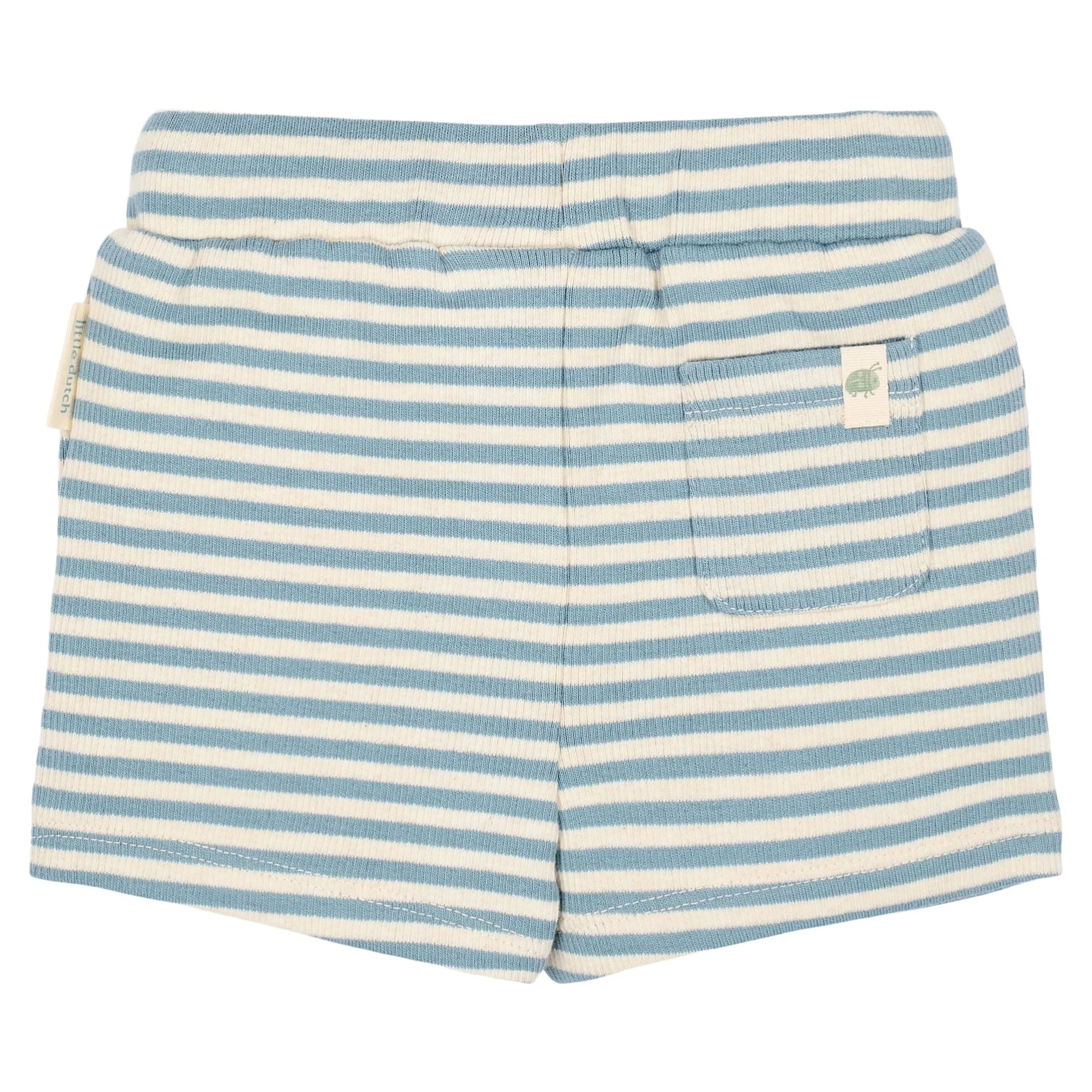 Gestreepte korte broek - Blauw