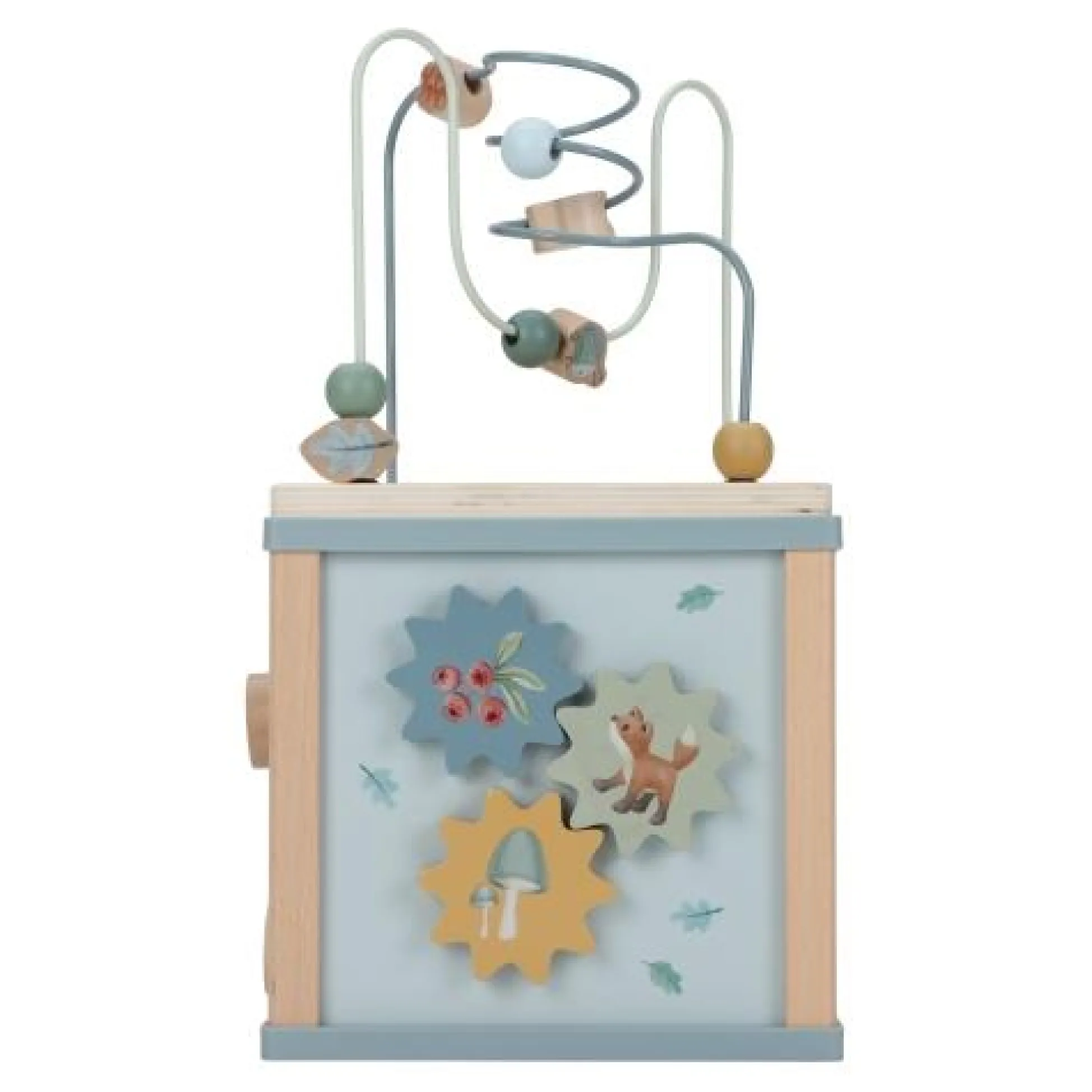 Houten activiteitenkubus - Blauw - Forest Friends