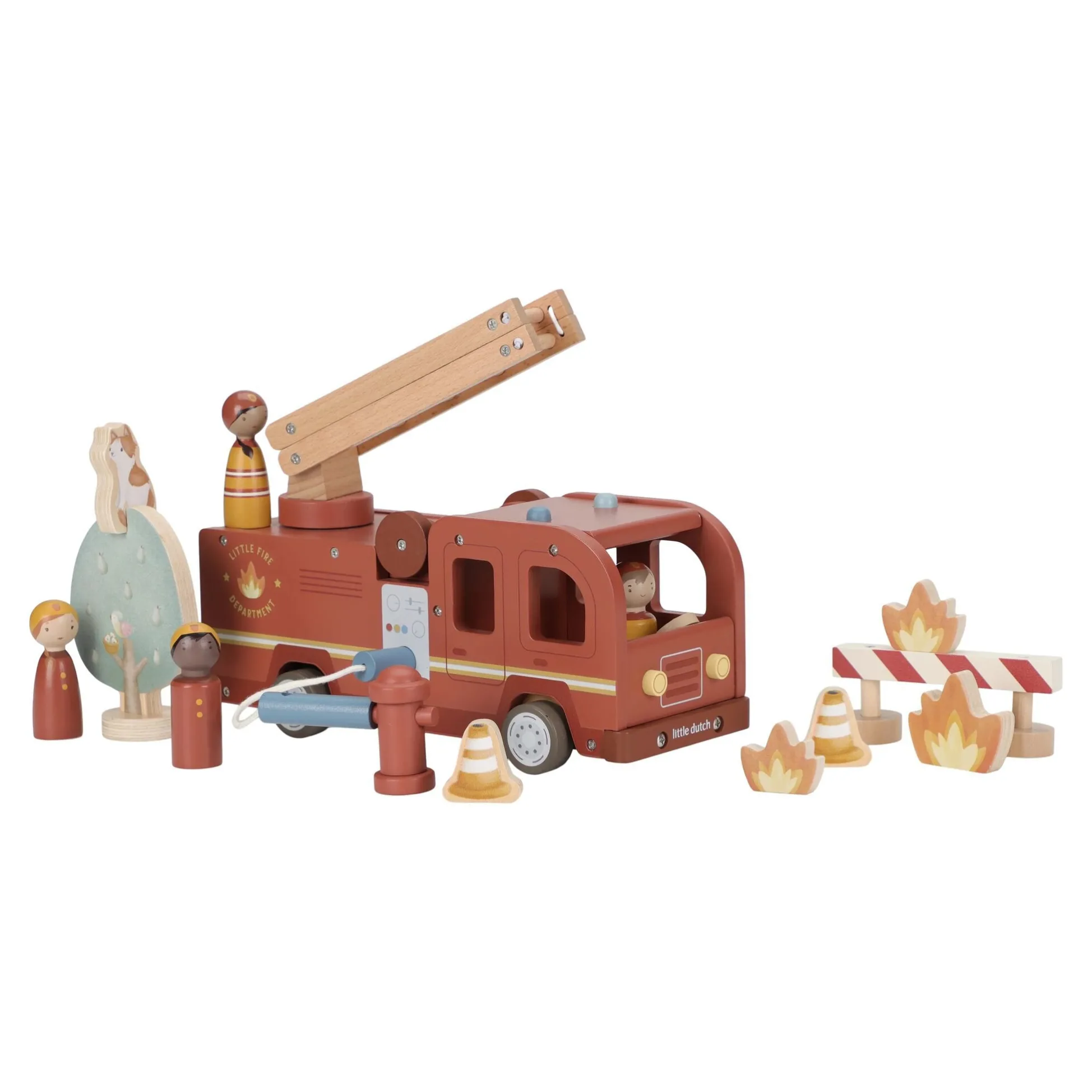Houten brandweerwagen – Rood – Essentials