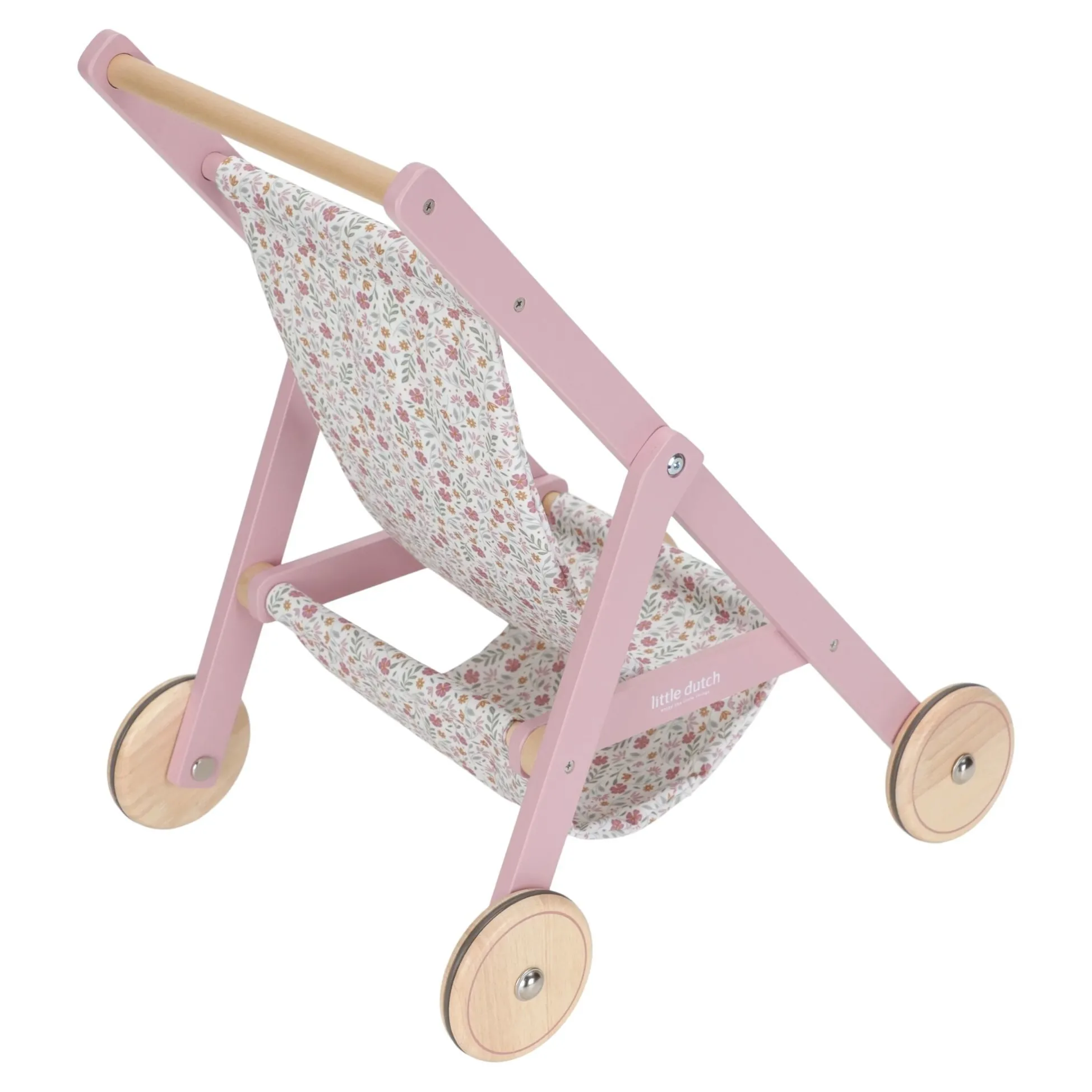 Houten poppenbuggy - Roze - Essentials