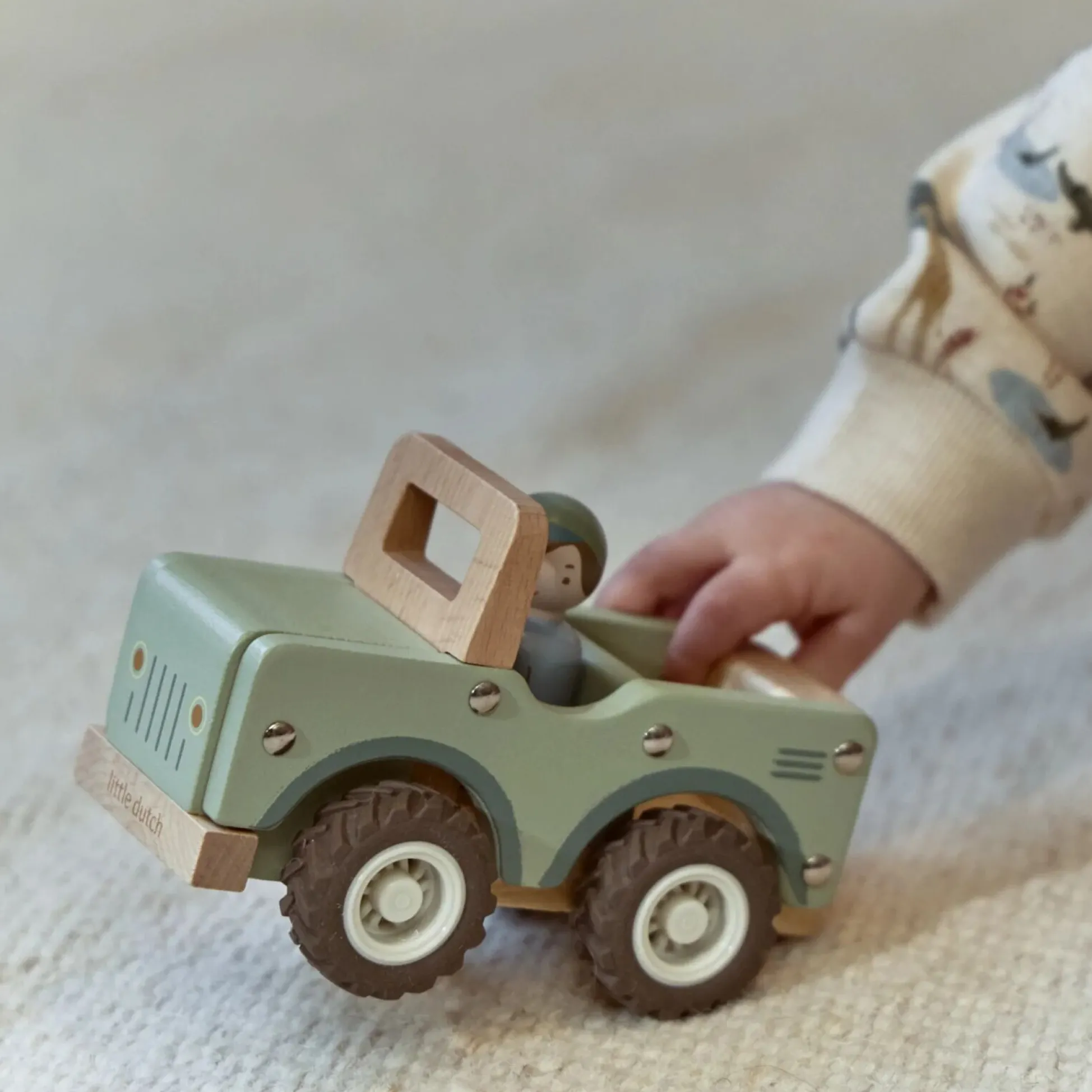 Houten safari auto - Groen