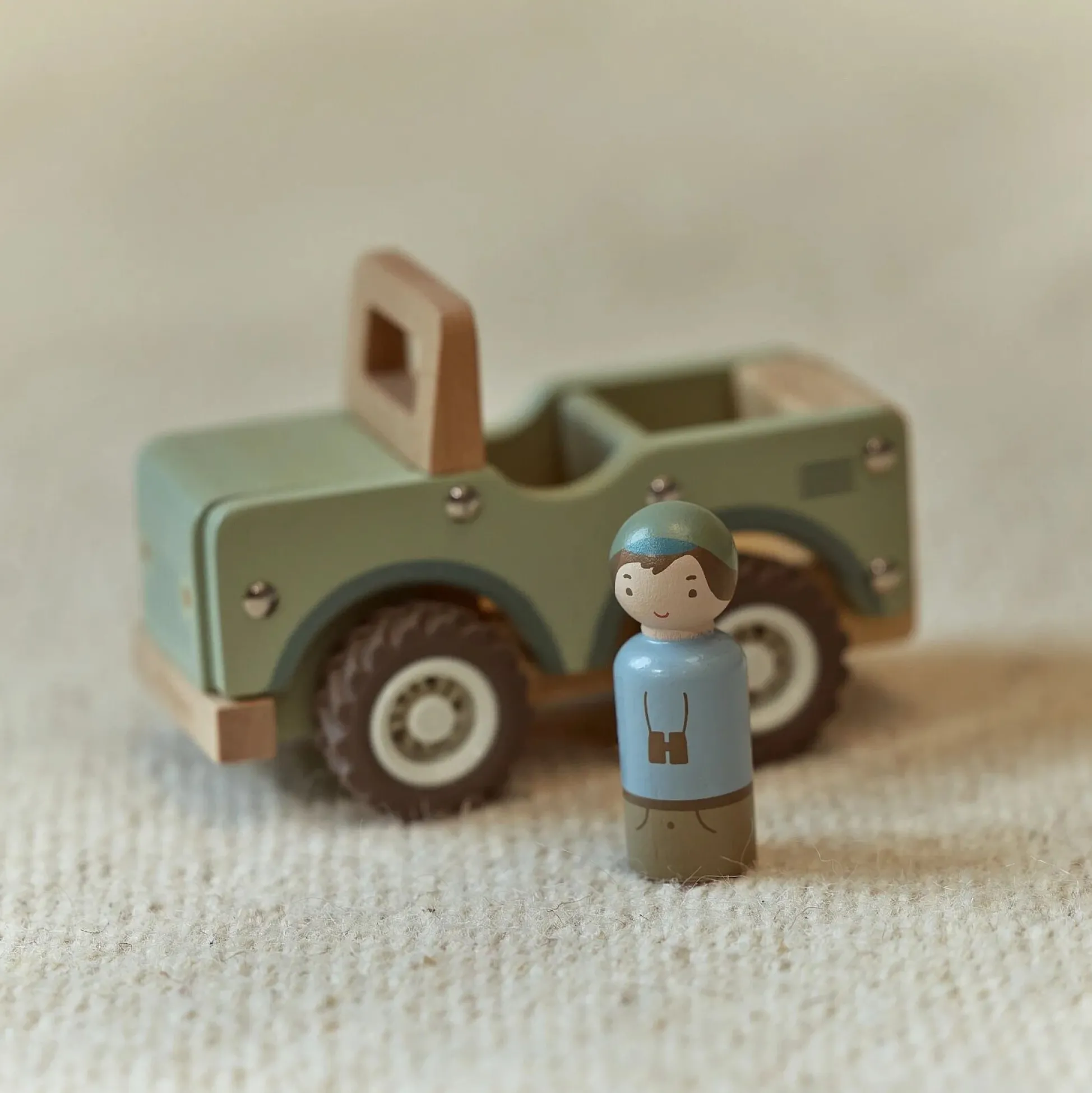 Houten safari auto - Groen