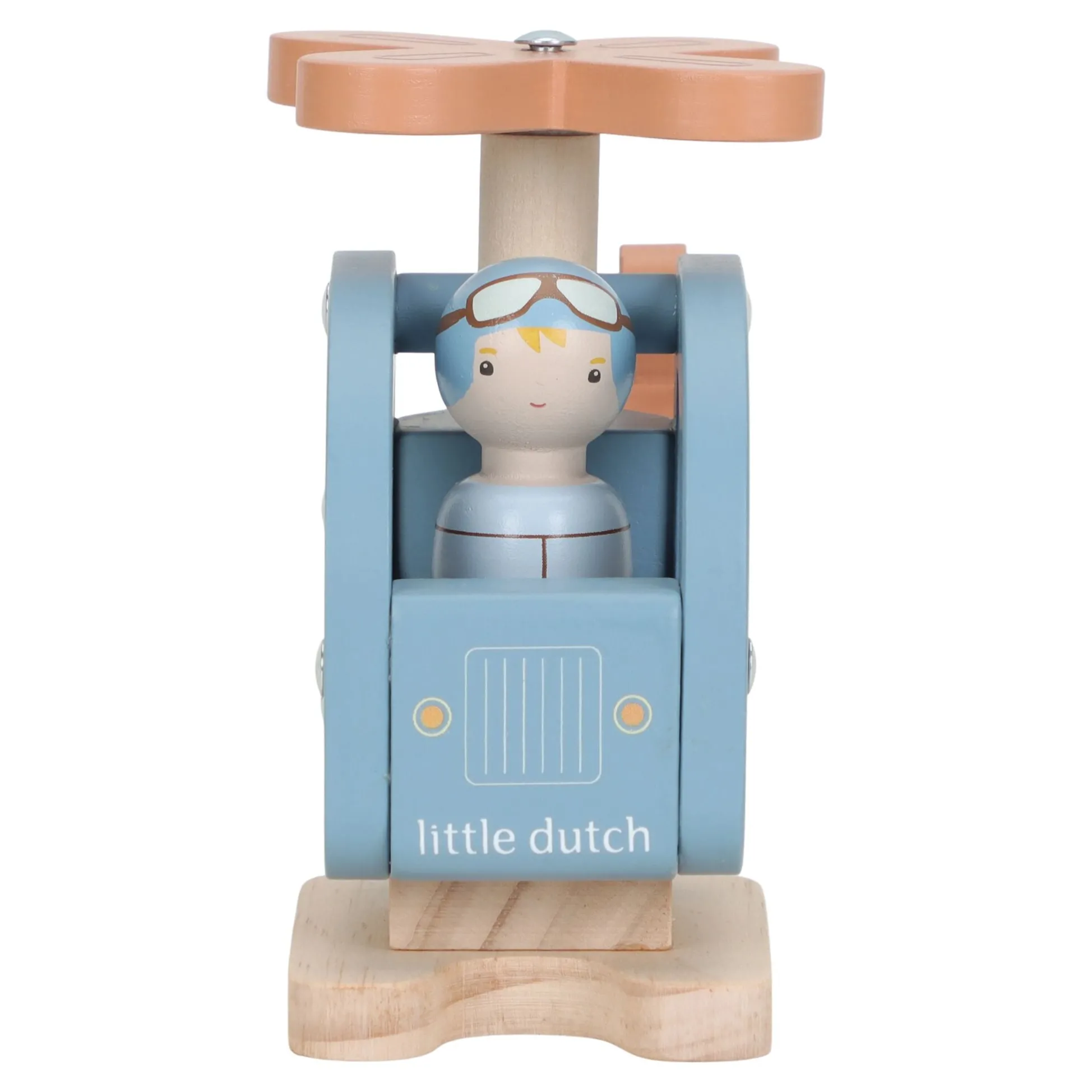 Houten speelgoed helikopter - Blauw