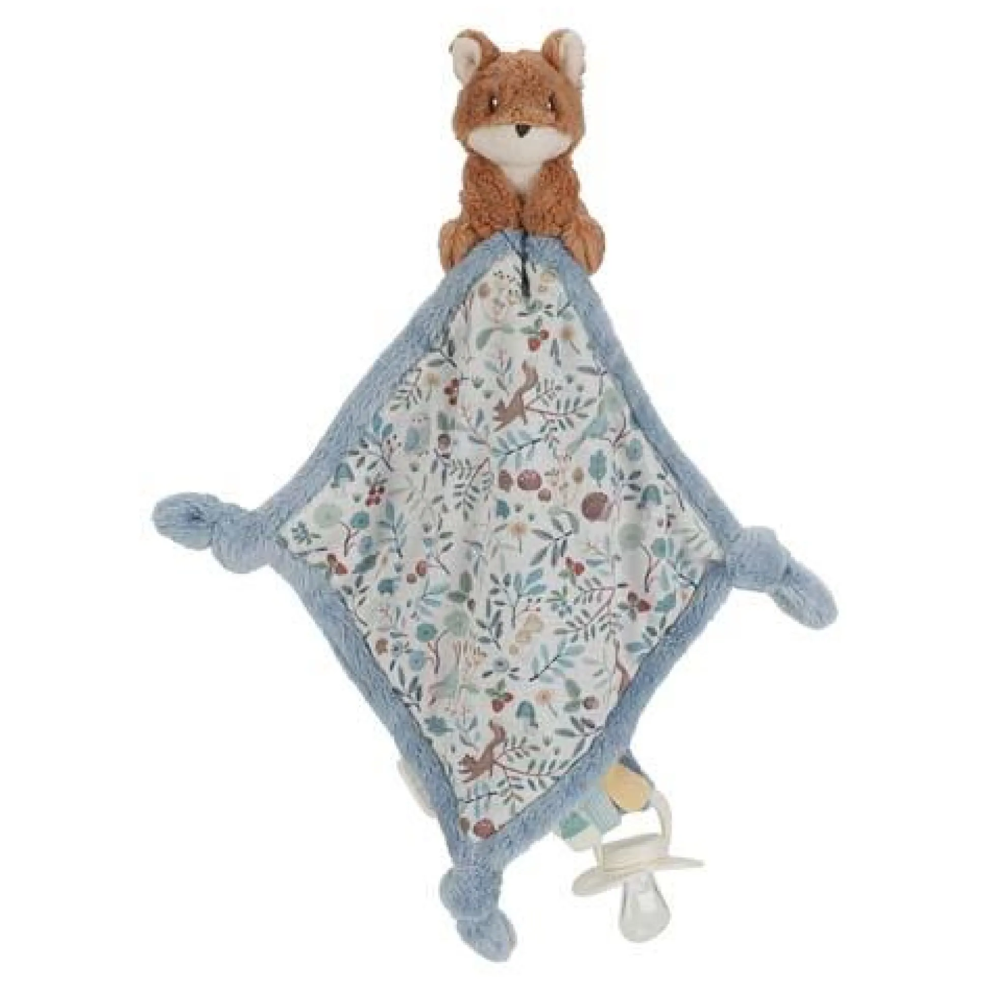 Knuffeldoekje print Vos - Blauw - Forest Friends