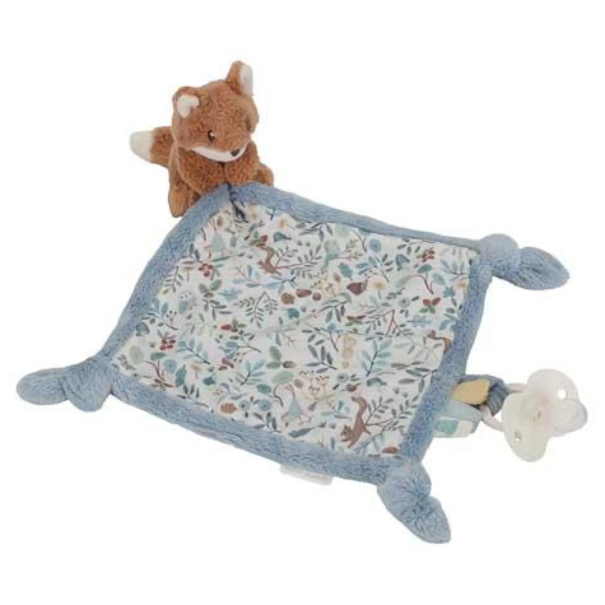 Knuffeldoekje print Vos - Blauw - Forest Friends