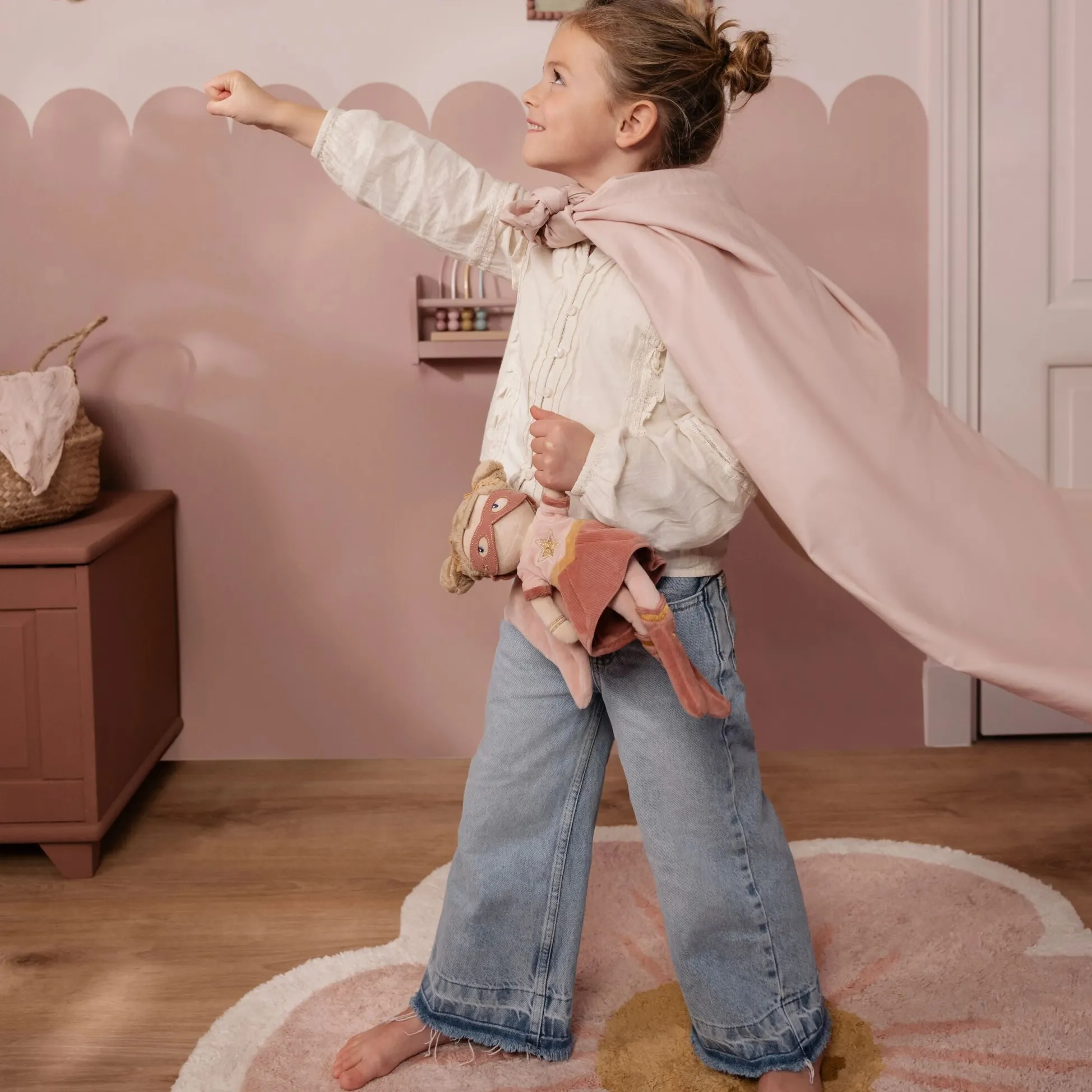 Knuffelpop Superheld Rosa - 35 cm