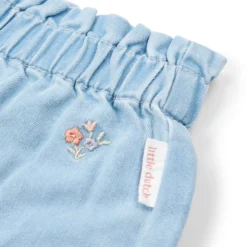 Korte broek geborduurd - Blauw