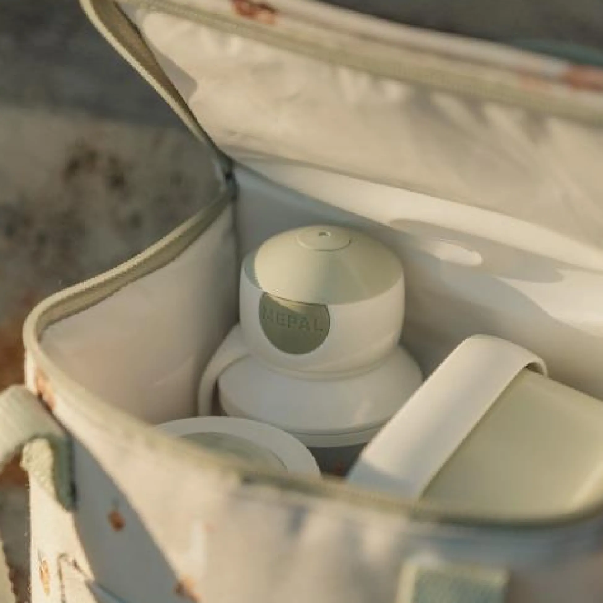 Lunchset - Pop-up drinkfles en lunchbox - Groen - Little Farm