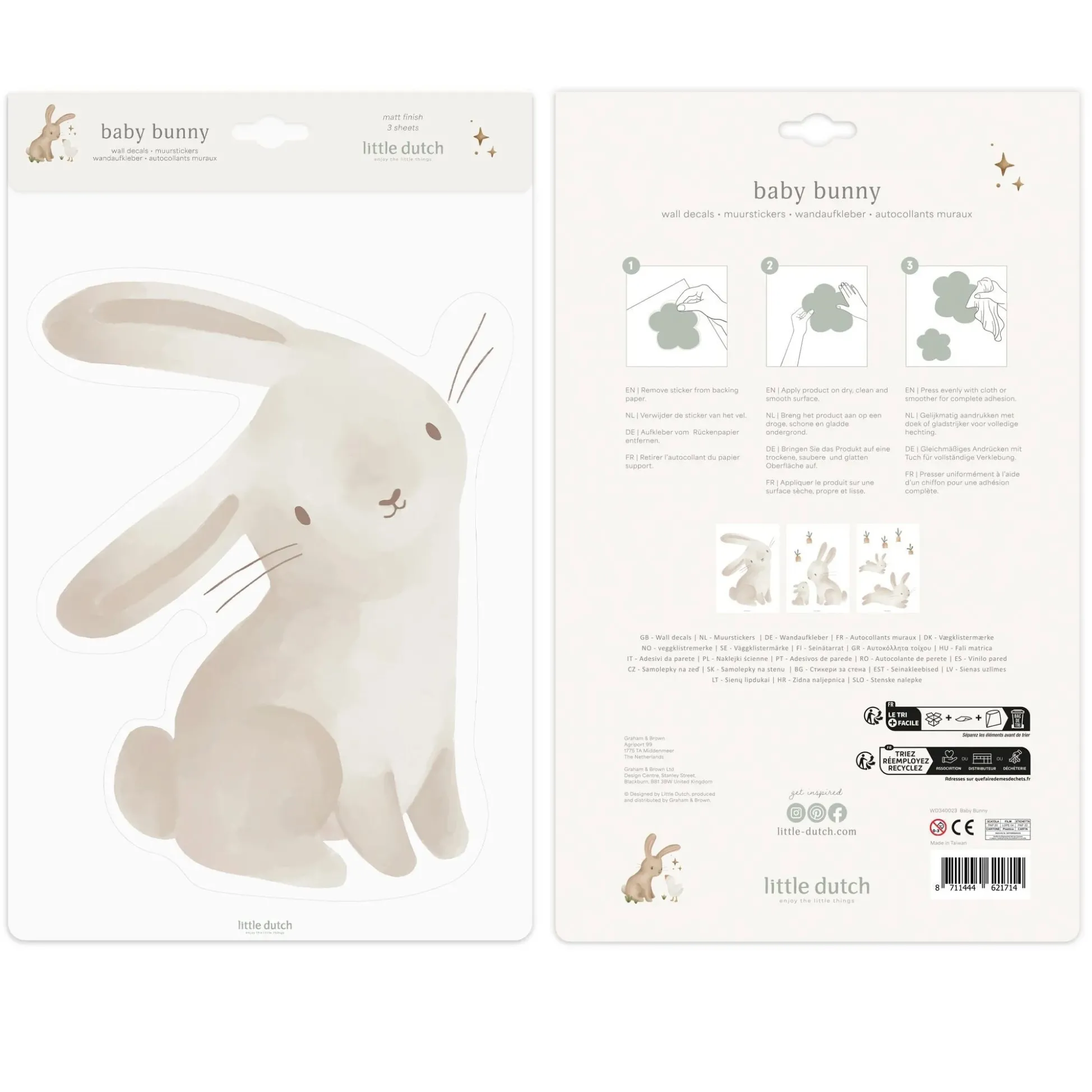Muurstickers Baby Bunny