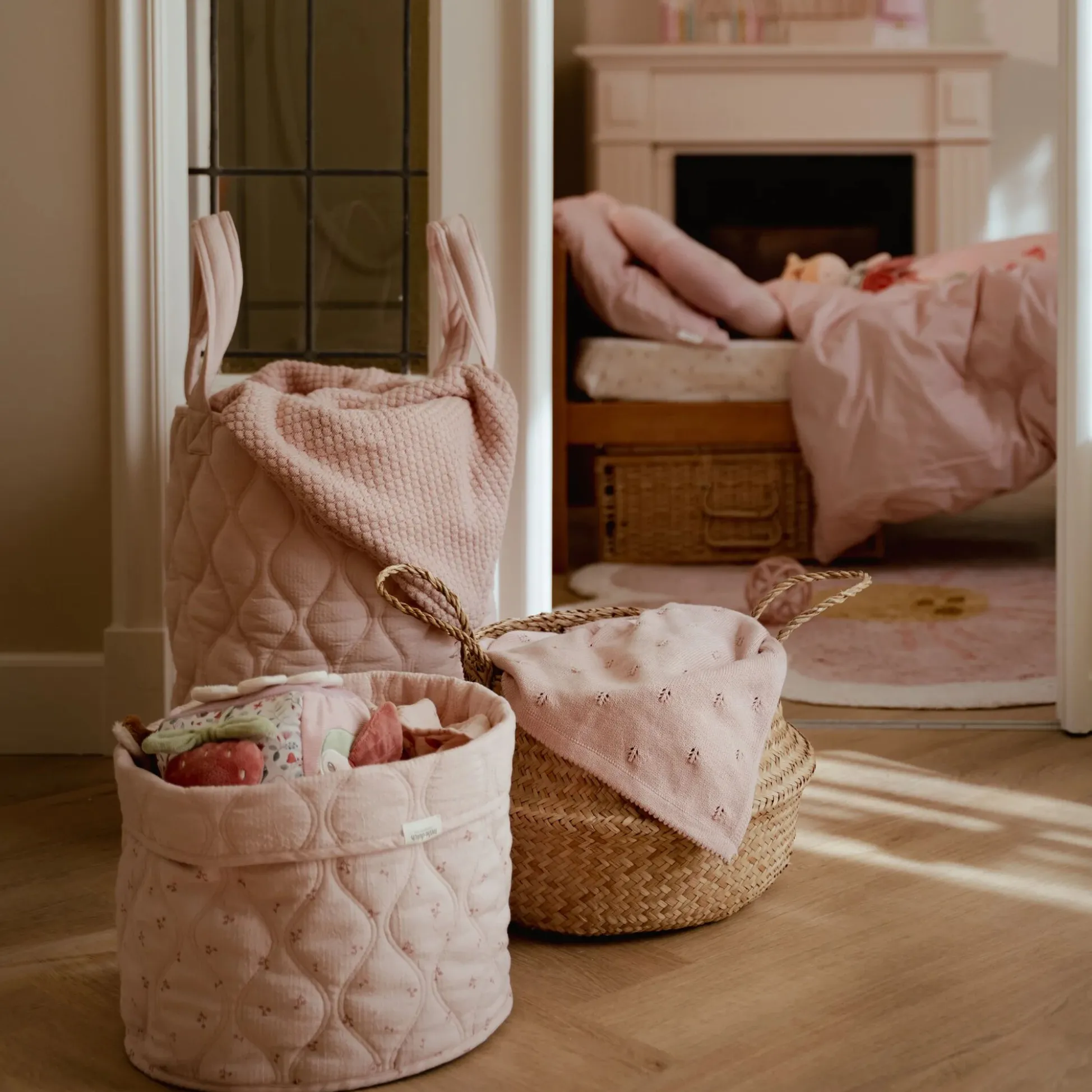 Opbergmand groot - Roze - Essentials