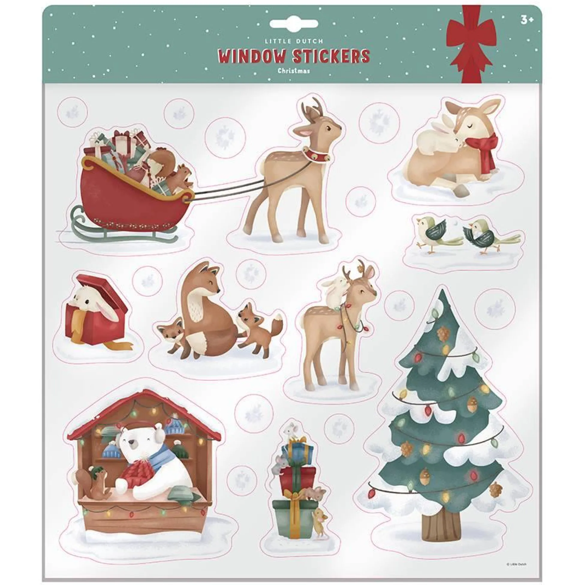 Raamstickers Kerst - Meerkleurig