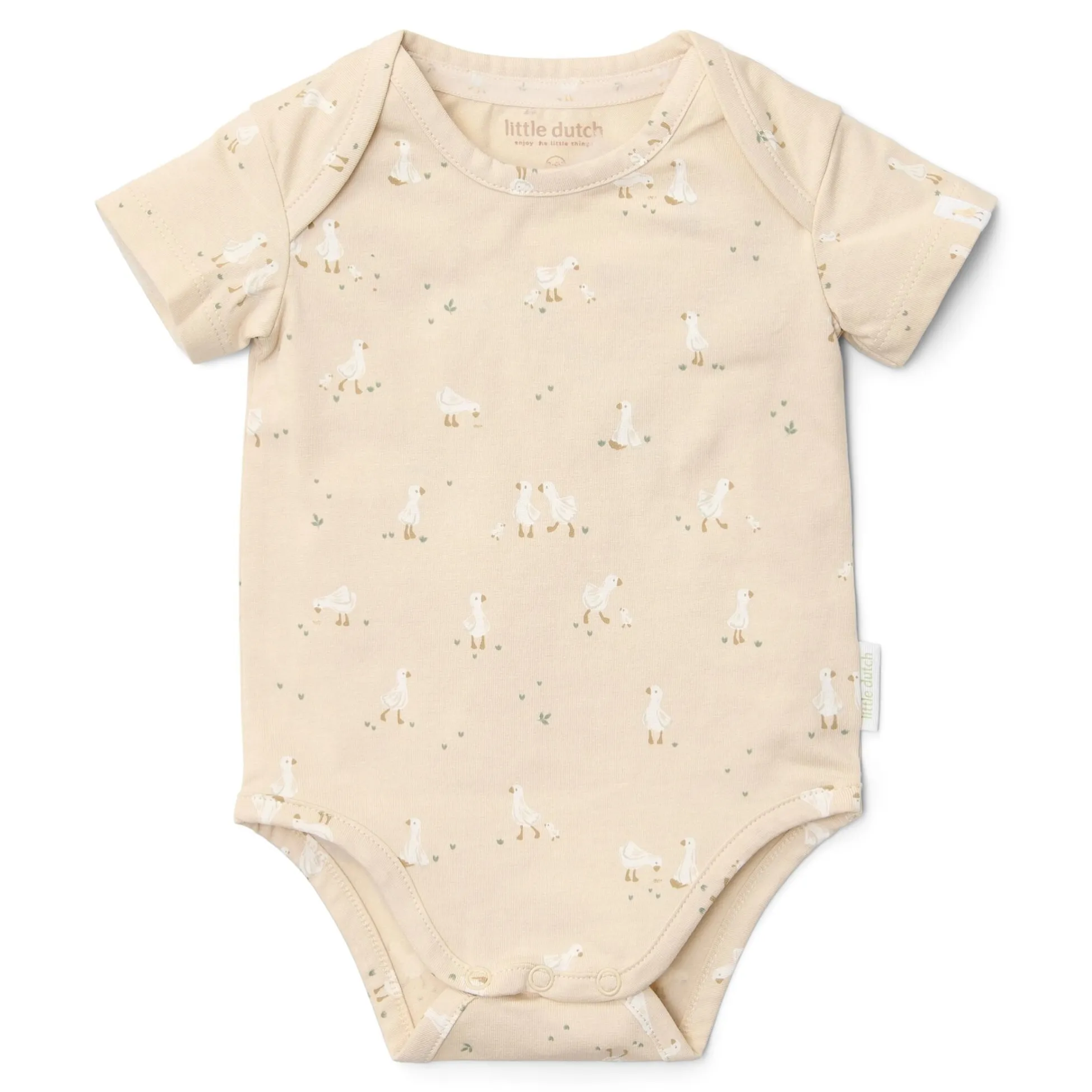 Romper korte mouw - Beige - Newborn Naturals - Little Goose