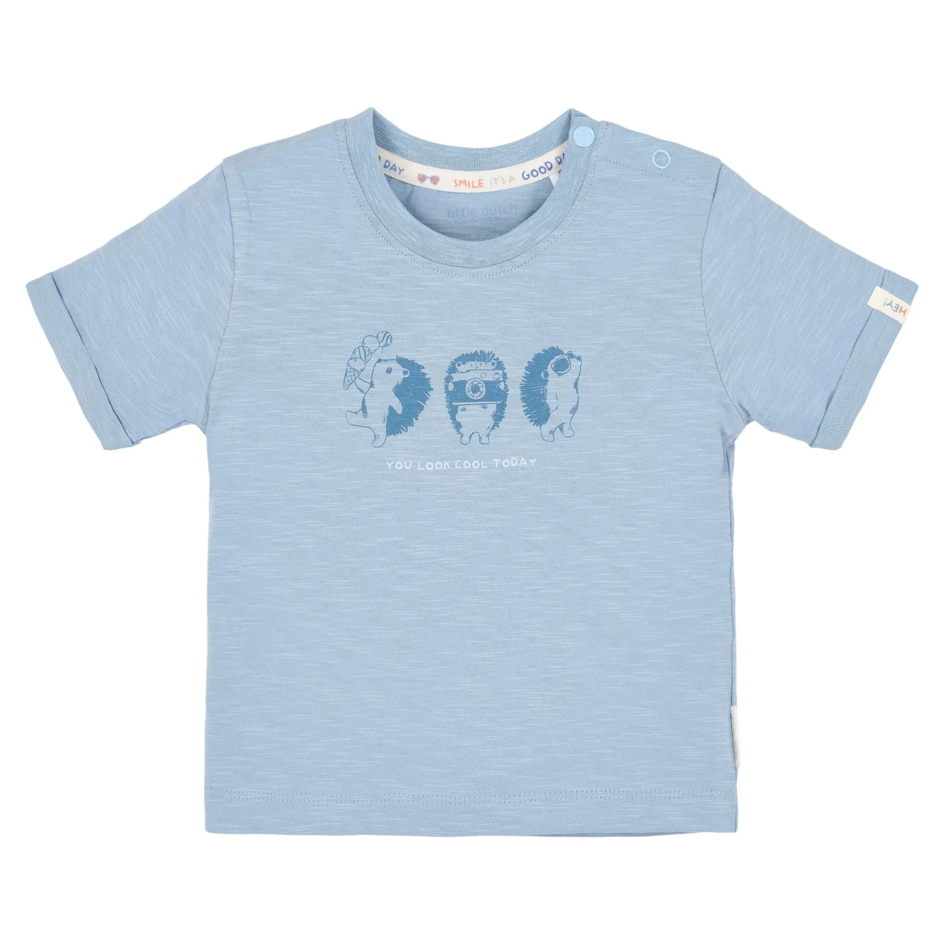 Shirt korte mouw print - Blauw