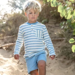 Shirt lange mouw - Blauw - Steel Blue Stripe