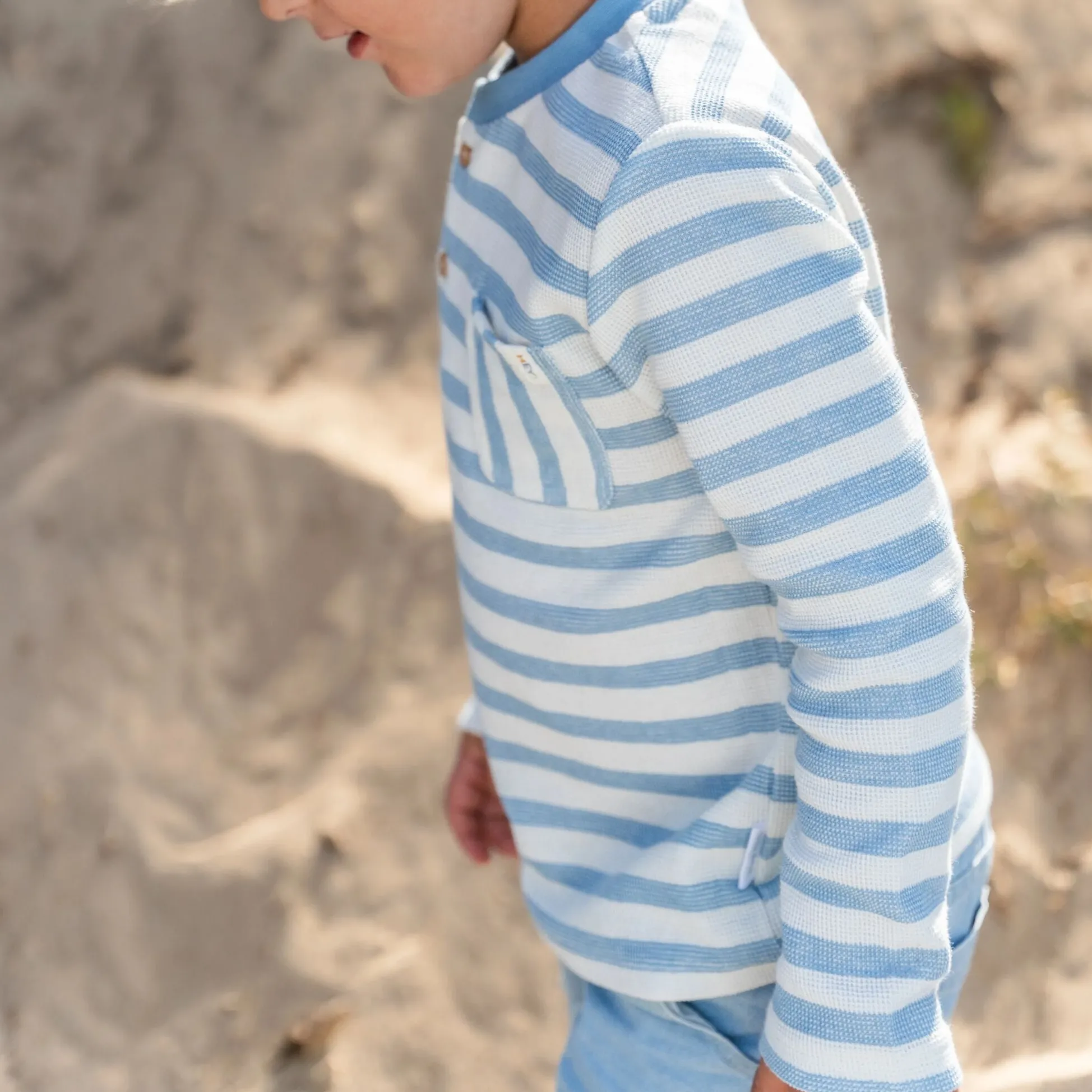 Shirt lange mouw - Blauw - Steel Blue Stripe