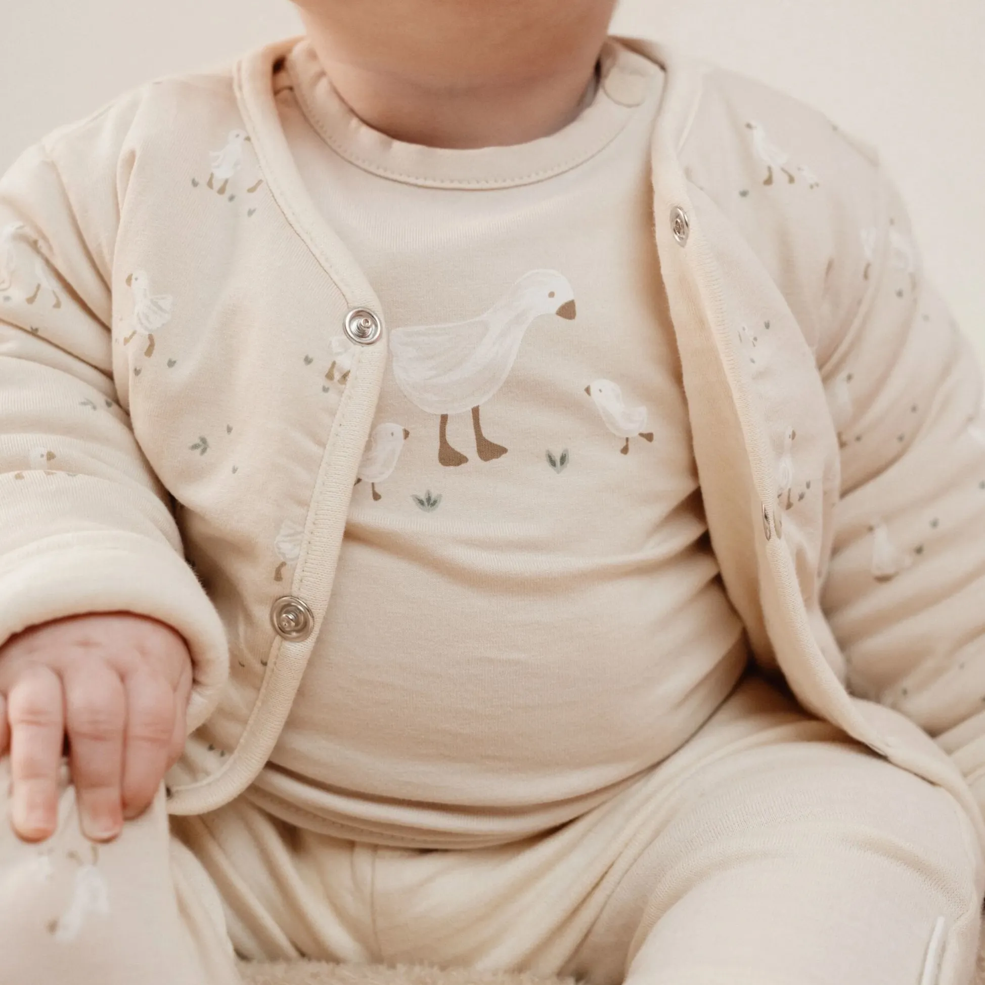 Shirt lange mouw - Zand - Newborn Naturals - Little Goose