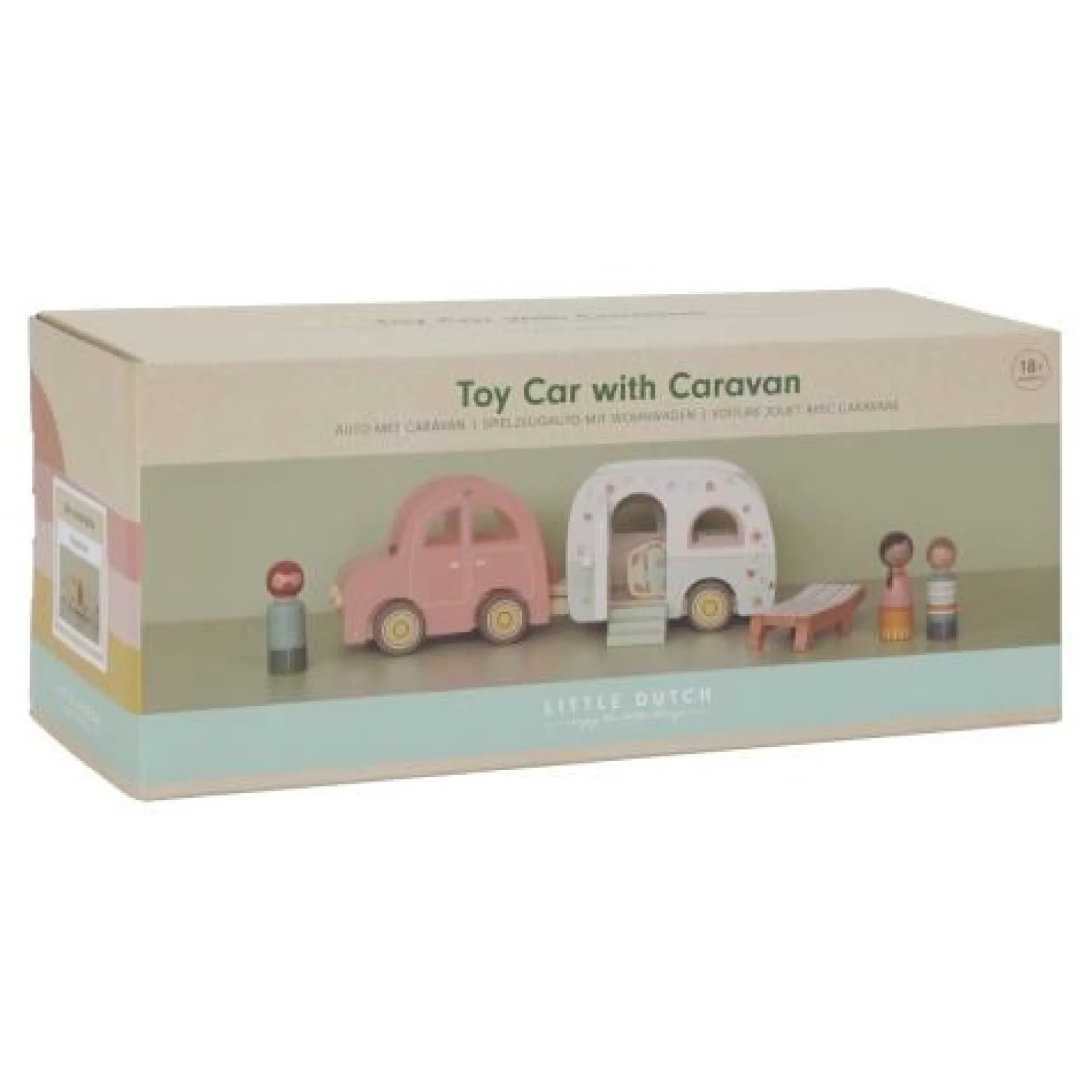 Speelgoed auto met caravan - Meerkleurig - Essentials