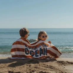 Strandhanddoek - Bruin - Ocean Brown Stripes