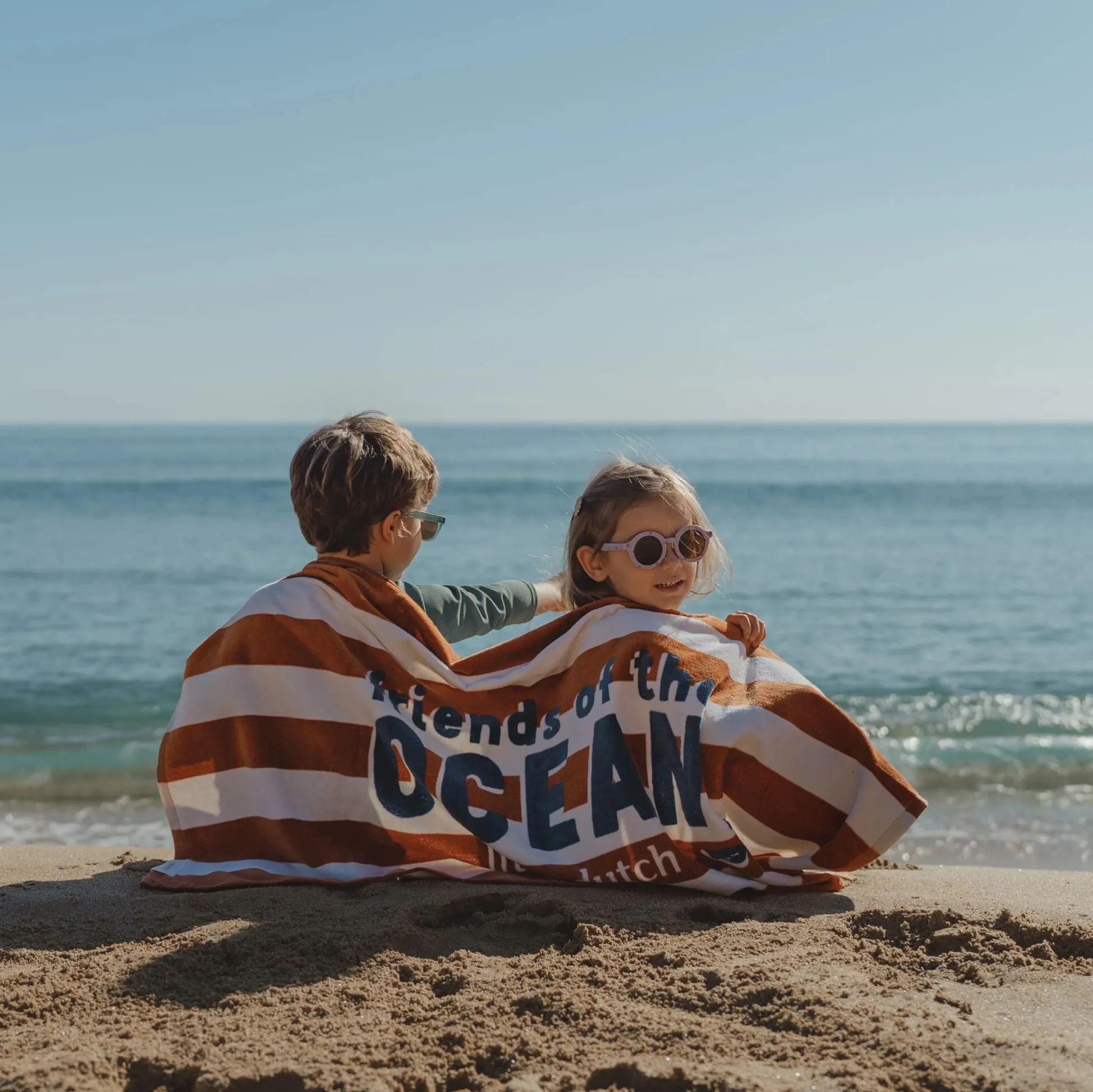 Strandhanddoek - Bruin - Ocean Brown Stripes