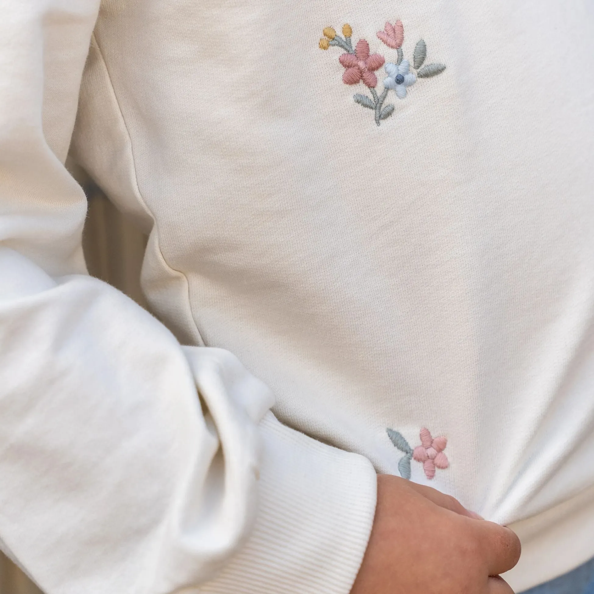 Sweater - Wit- Bloemenprint