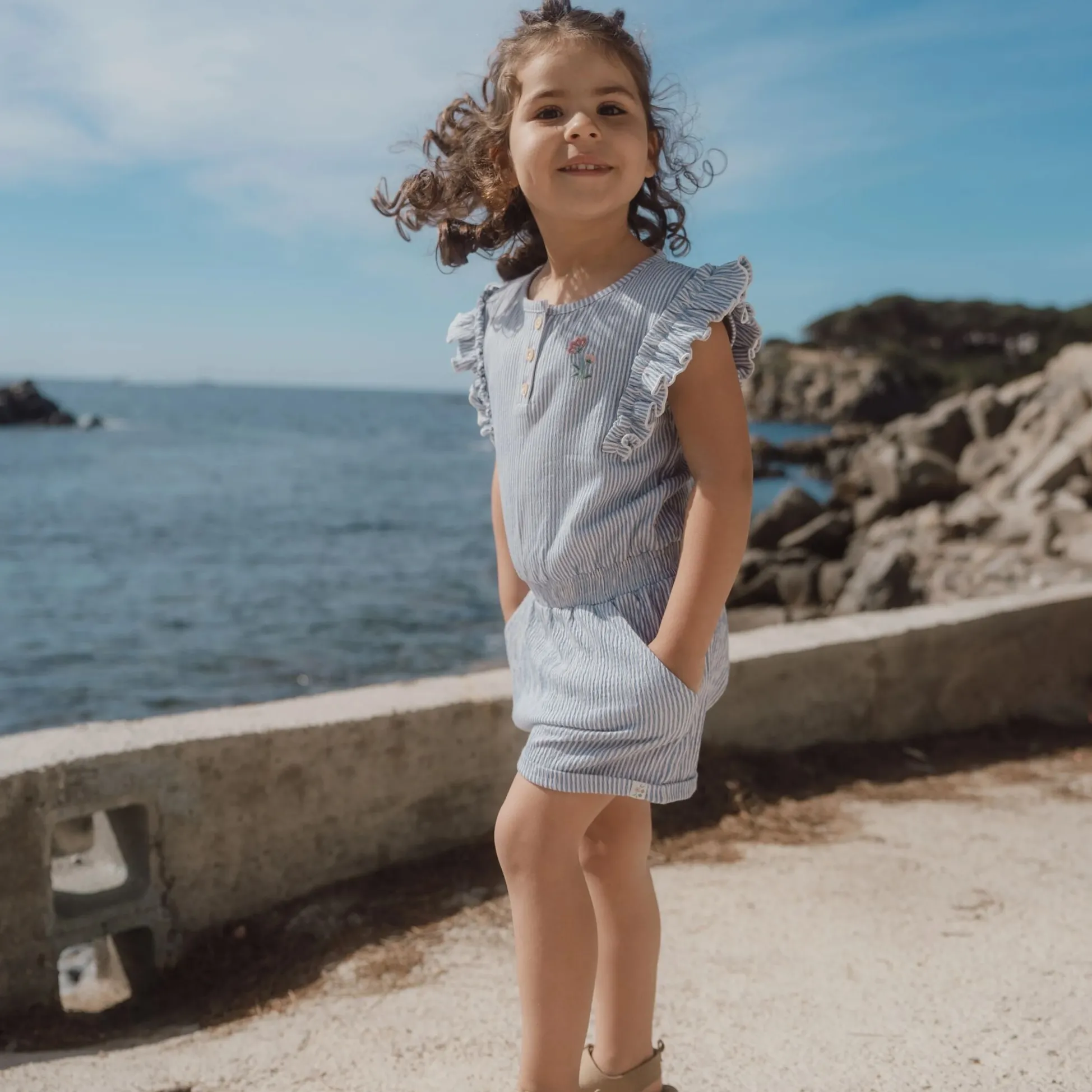 Tuinbroek - Blauw - Denim Blue Stripe