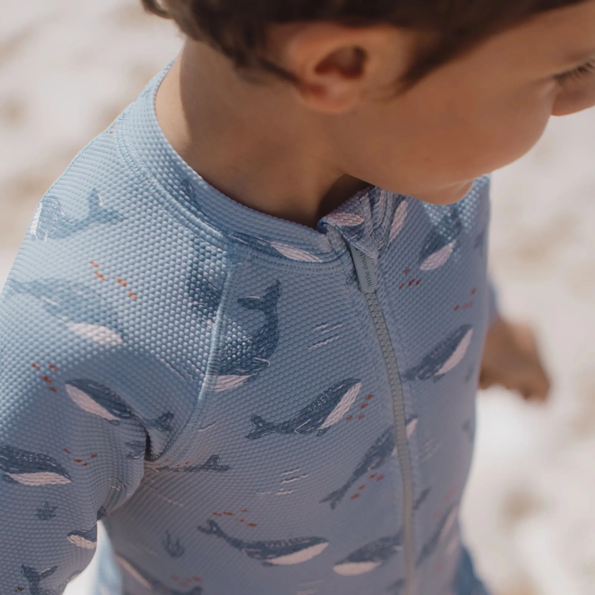 Zwempak lange mouw - UPF 40 - Blauw - Ocean Splash