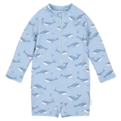 Zwempak lange mouw - UPF 40 - Blauw - Ocean Splash