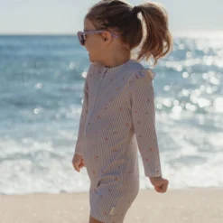 Zwempak lange mouw - UPF 40 - Paars - Dreamy Stripes