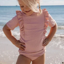 Zwemshirt korte mouw - Roze