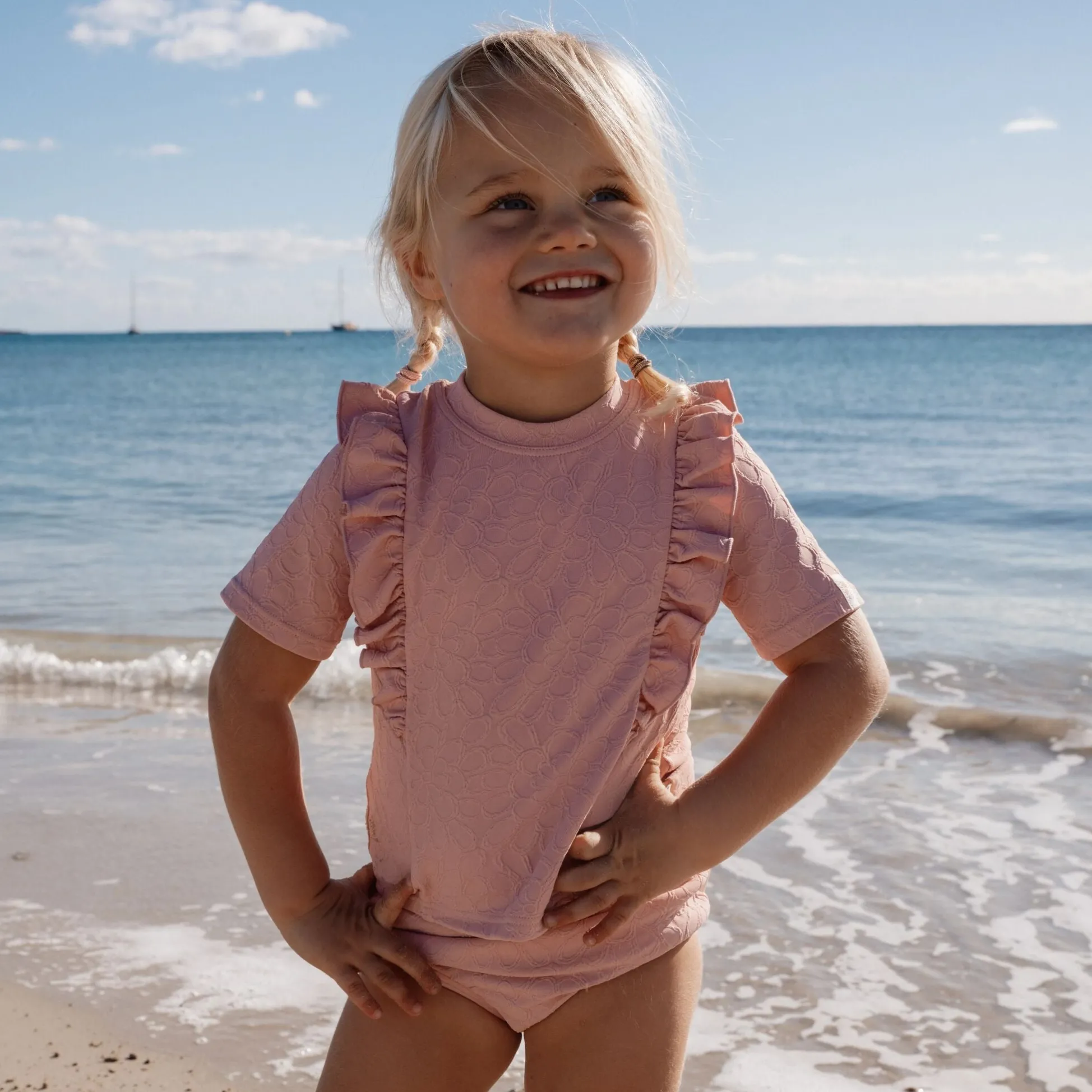 Zwemshirt korte mouw - Roze